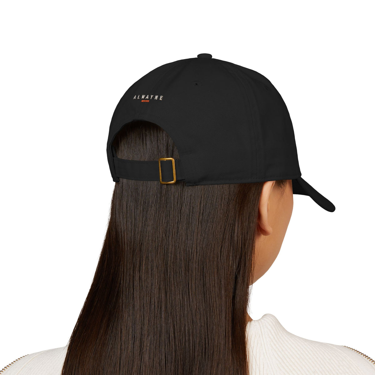 Alwayne Ascent Index black organic cotton baseball cap with embroidered A/M ascent mark