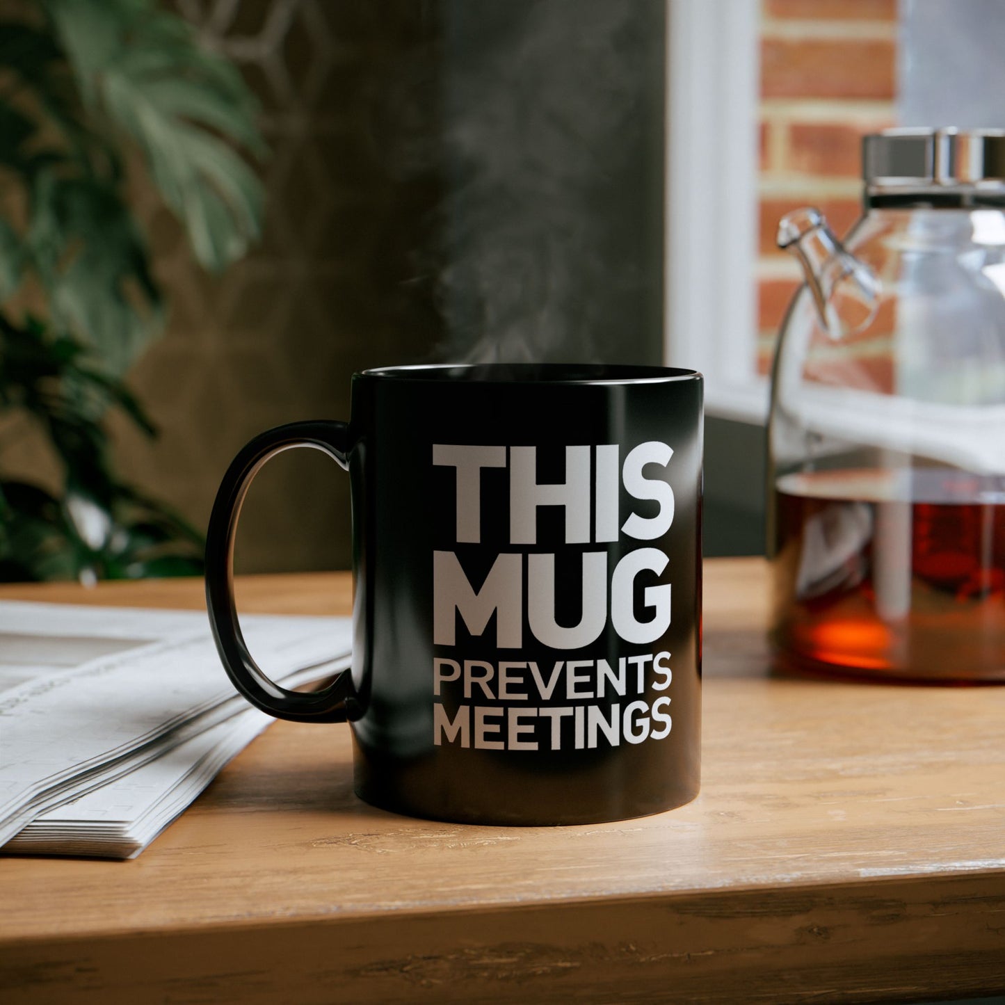 Introvert desk mug with do not disturb humor for avoiding unnecessary meetings