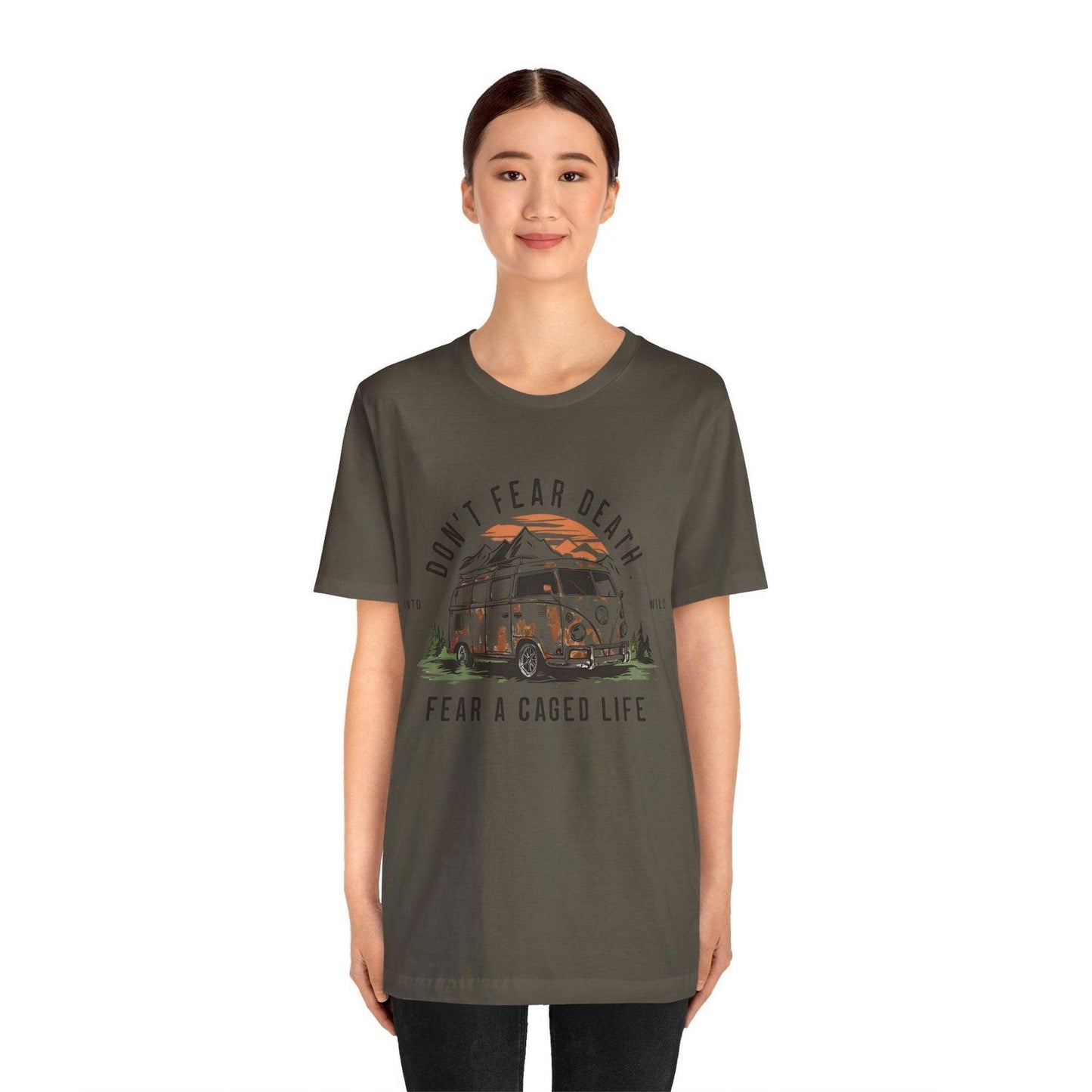 Adventure Time Shirt - "Don’t Fear Death" Outdoor Hiking Tee - Text Tease