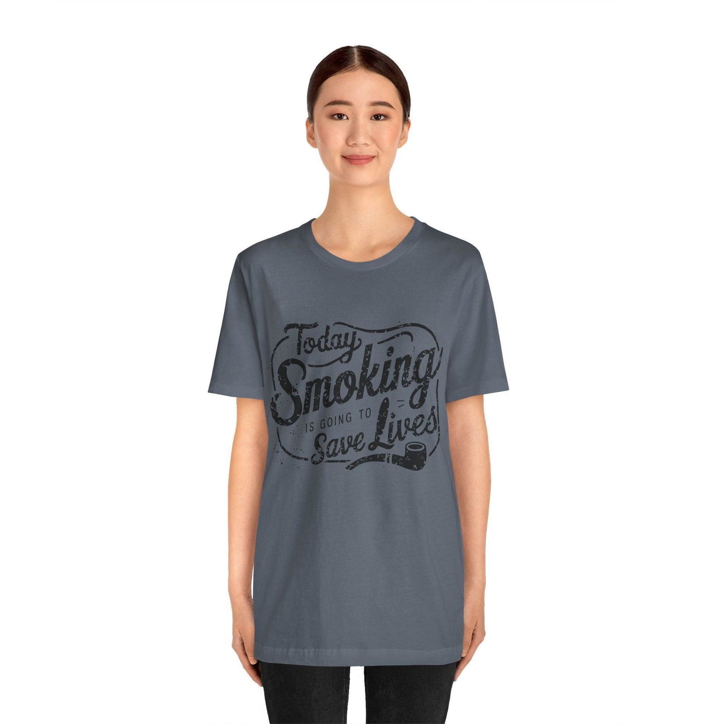 Dark Humor Shirt - "Smoking Saves Lives" Vintage Design - Text Tease