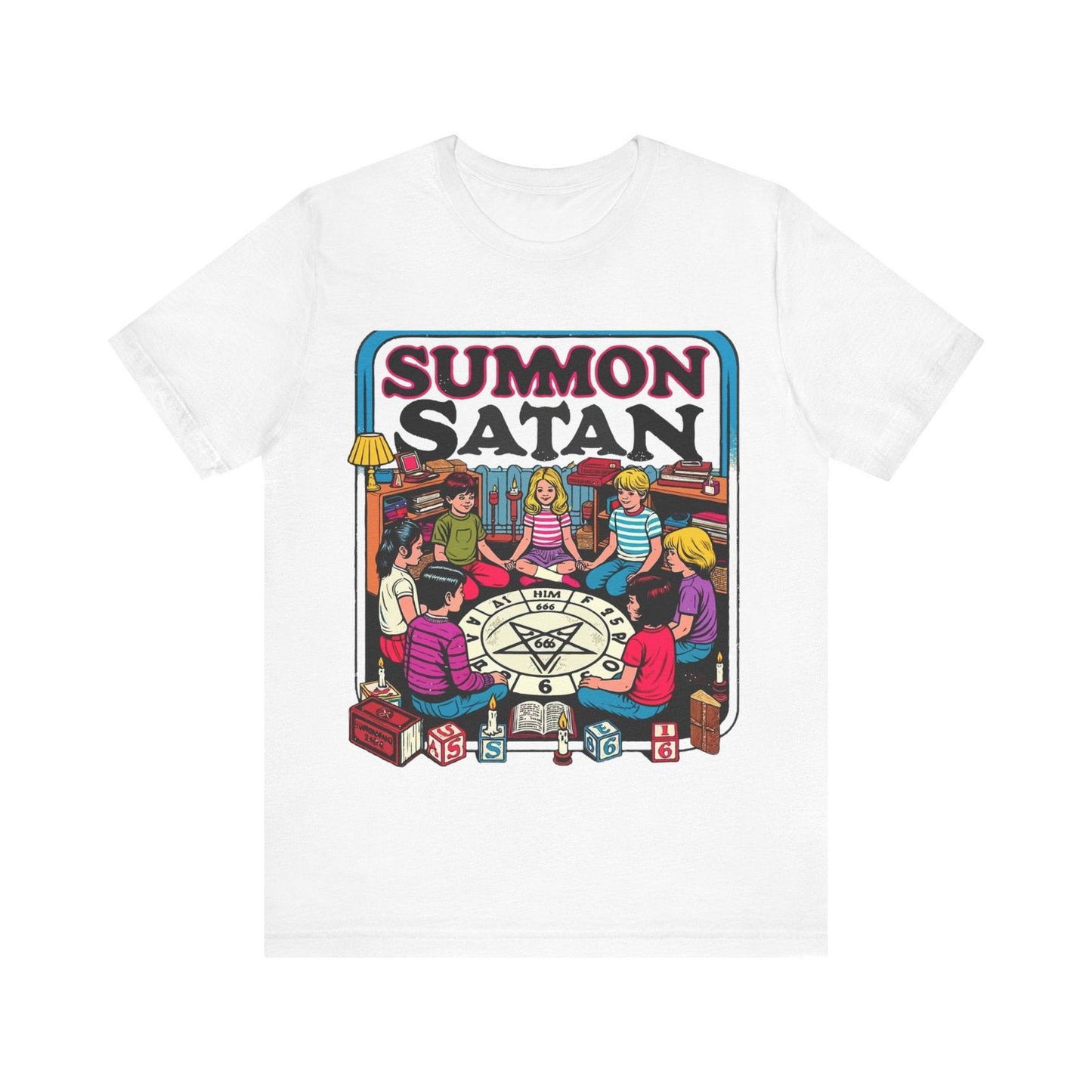 Dark Humor Shirt - "Summon Satan" Funny T Shirt - Text Tease