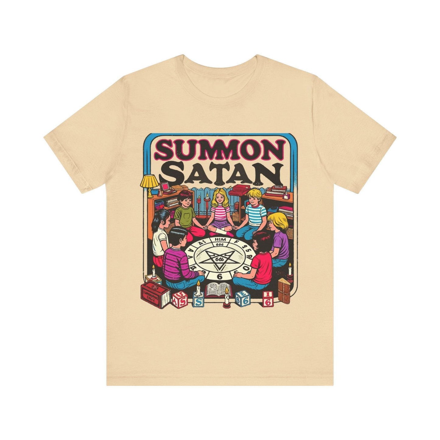 Dark Humor Shirt - "Summon Satan" Funny T Shirt - Text Tease