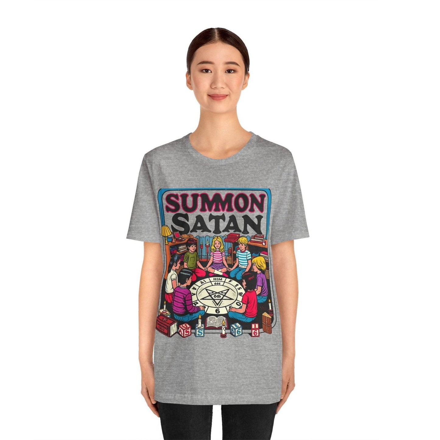 Dark Humor Shirt - "Summon Satan" Funny T Shirt - Text Tease