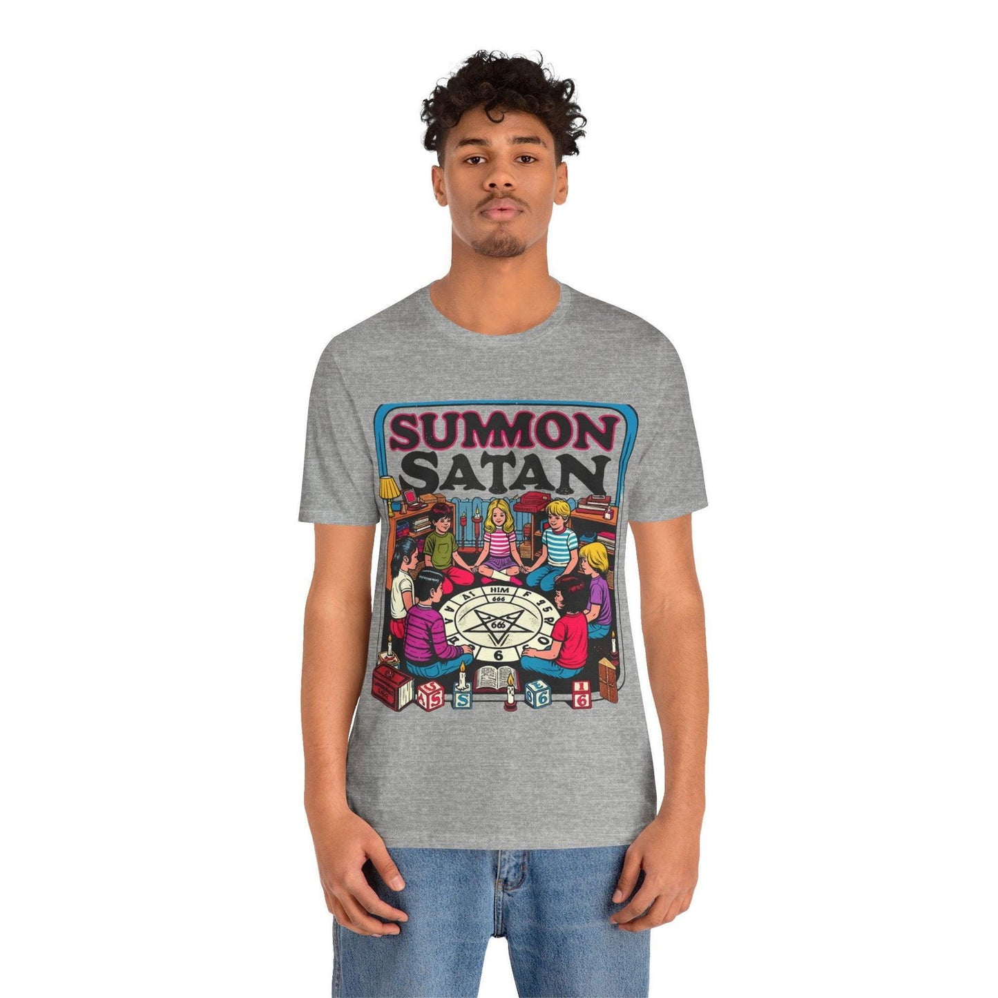 Dark Humor Shirt - "Summon Satan" Funny T Shirt - Text Tease