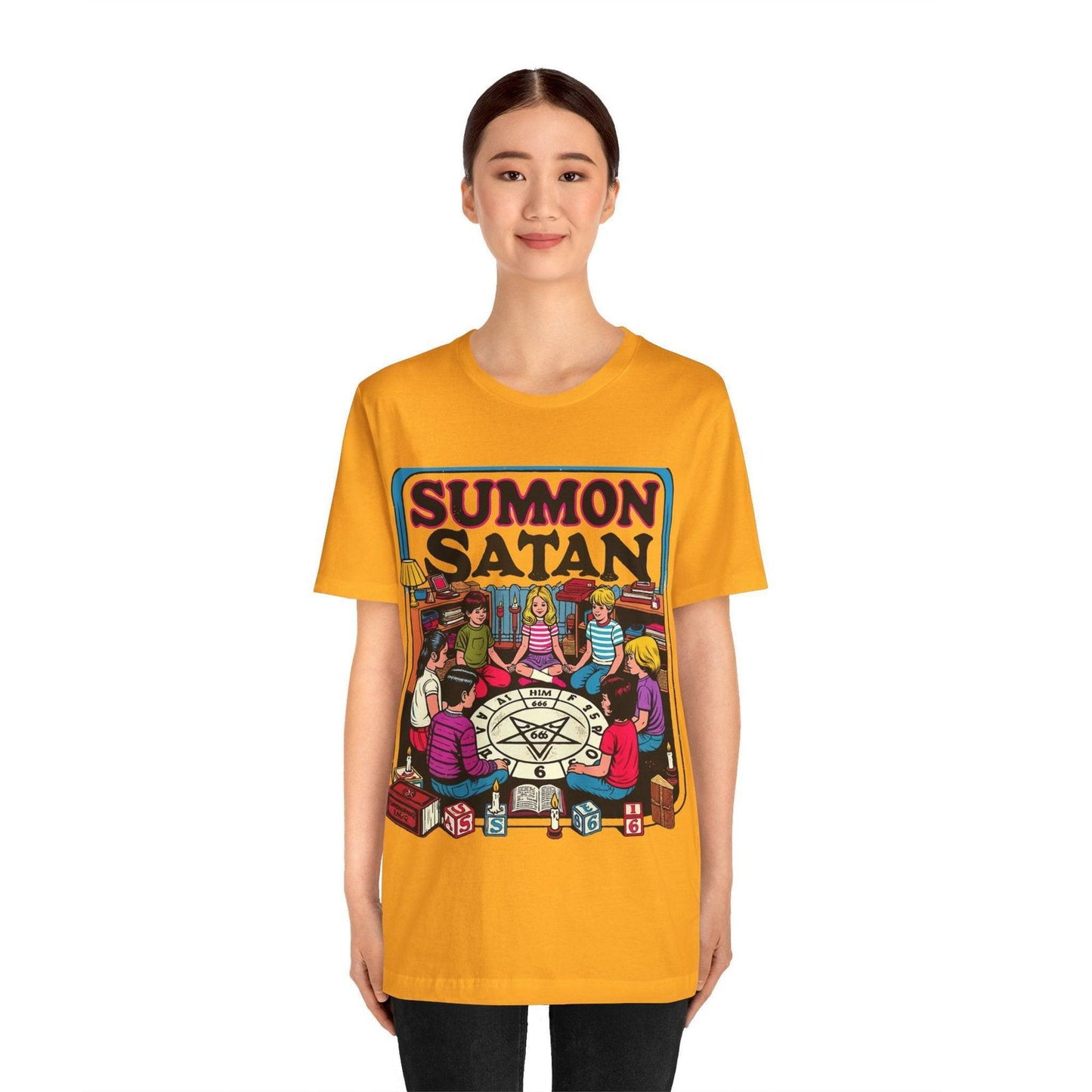 Dark Humor Shirt - "Summon Satan" Funny T Shirt - Text Tease