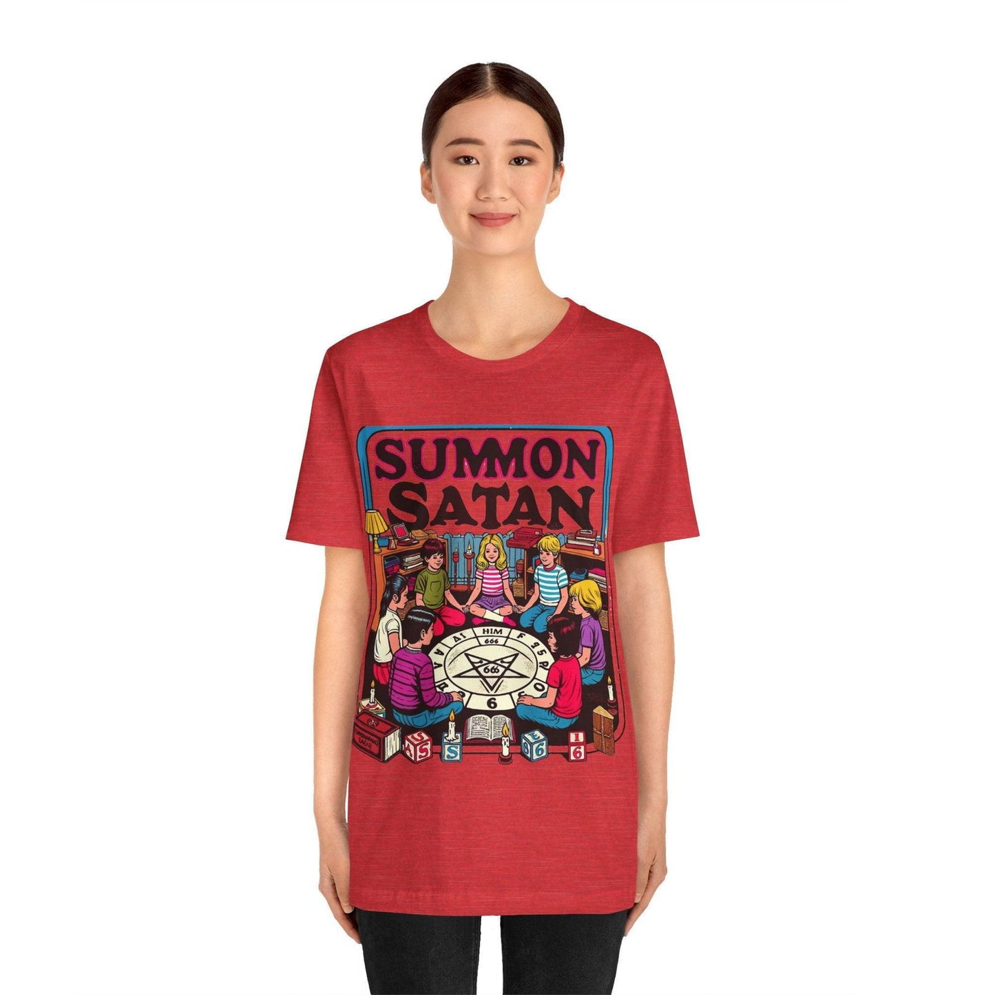 Dark Humor Shirt - "Summon Satan" Funny T Shirt - Text Tease
