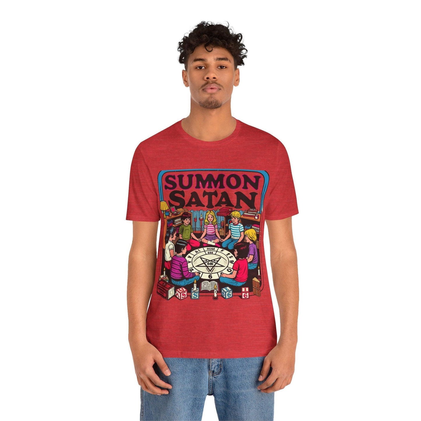 Dark Humor Shirt - "Summon Satan" Funny T Shirt - Text Tease