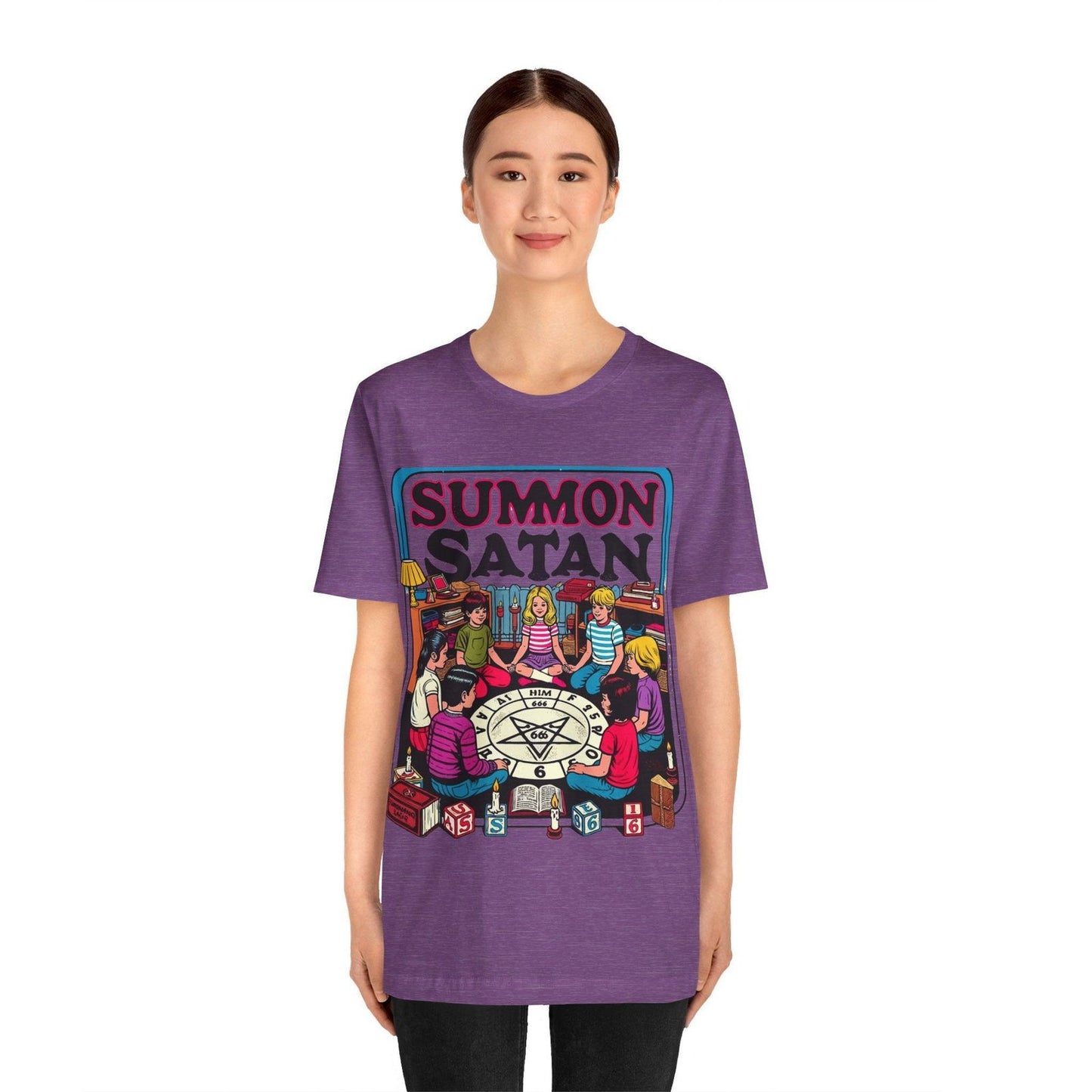 Dark Humor Shirt - "Summon Satan" Funny T Shirt - Text Tease