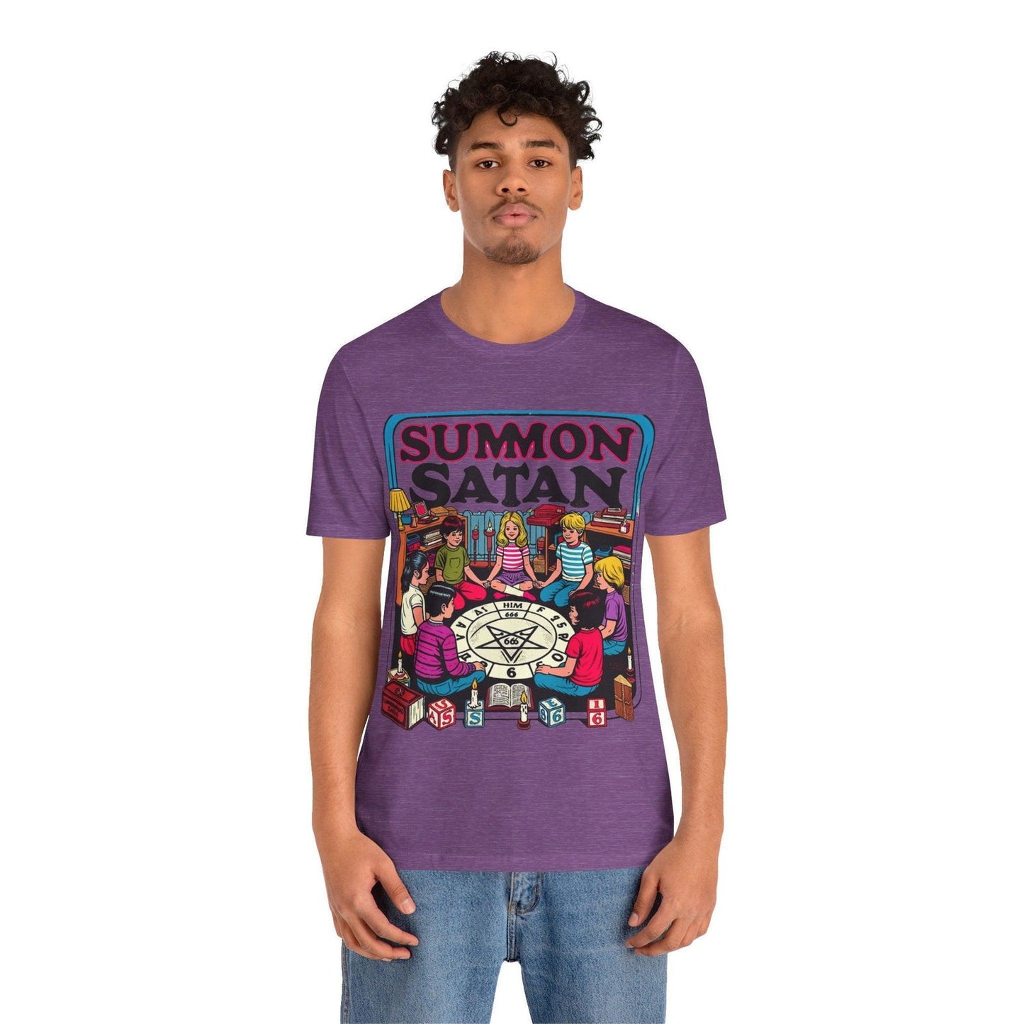 Dark Humor Shirt - "Summon Satan" Funny T Shirt - Text Tease