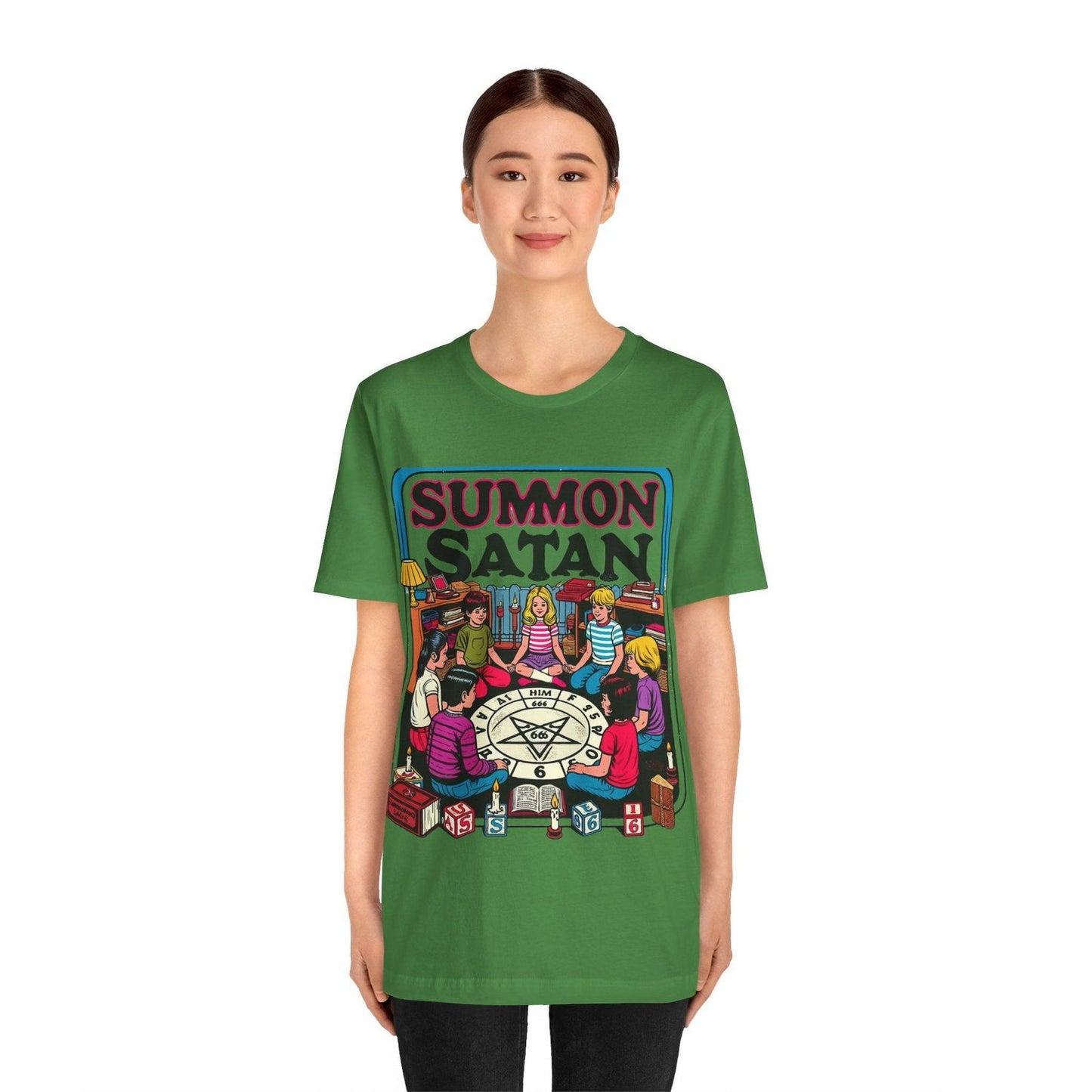 Dark Humor Shirt - "Summon Satan" Funny T Shirt - Text Tease