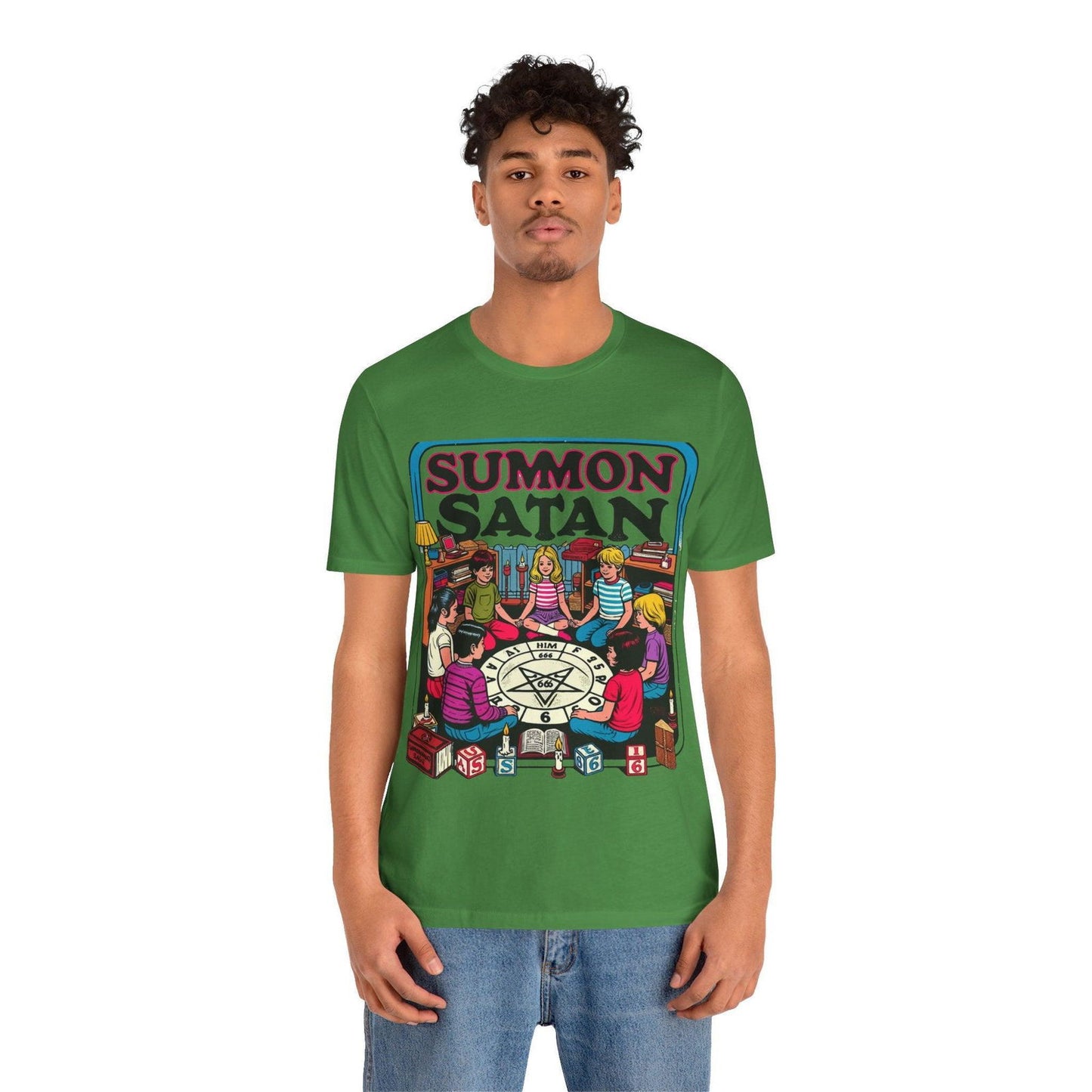 Dark Humor Shirt - "Summon Satan" Funny T Shirt - Text Tease