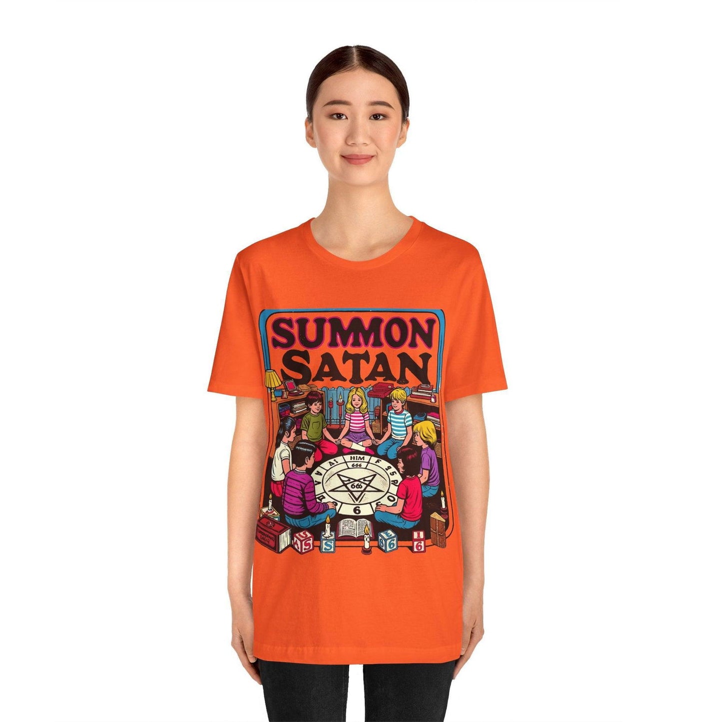 Dark Humor Shirt - "Summon Satan" Funny T Shirt - Text Tease