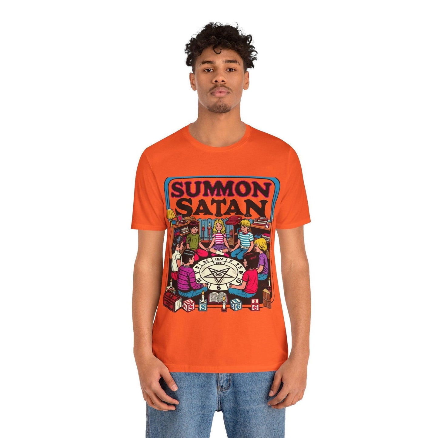 Dark Humor Shirt - "Summon Satan" Funny T Shirt - Text Tease