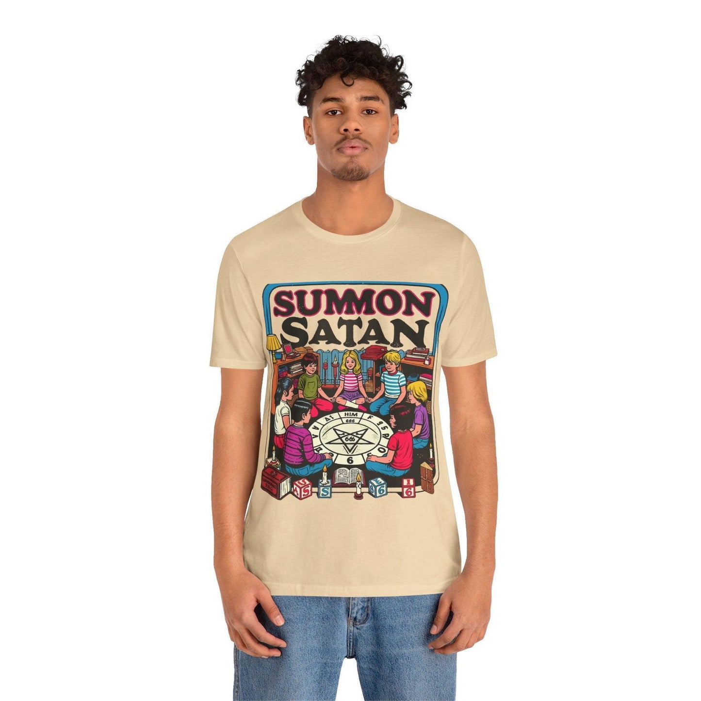 Dark Humor Shirt - "Summon Satan" Funny T Shirt - Text Tease