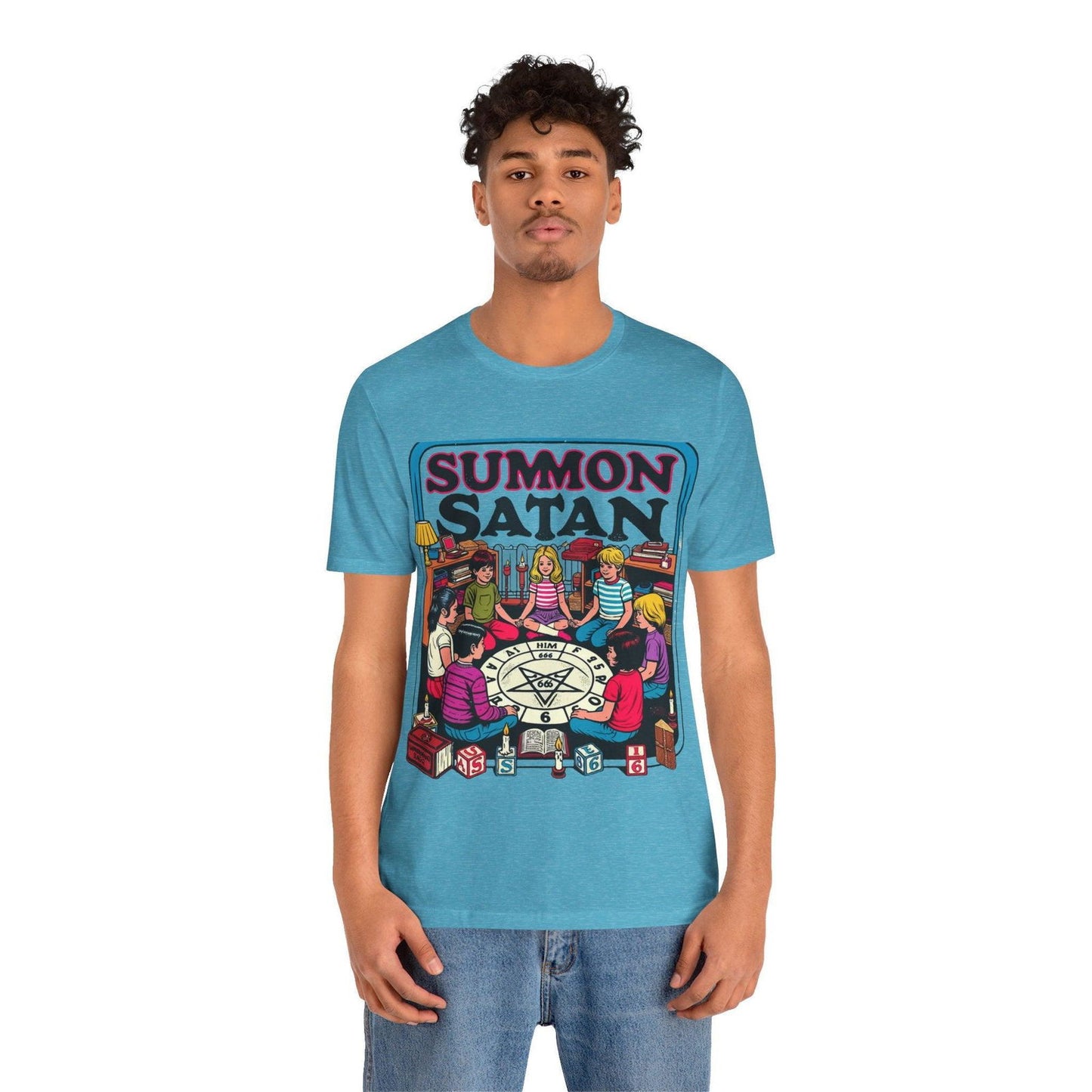 Dark Humor Shirt - "Summon Satan" Funny T Shirt - Text Tease