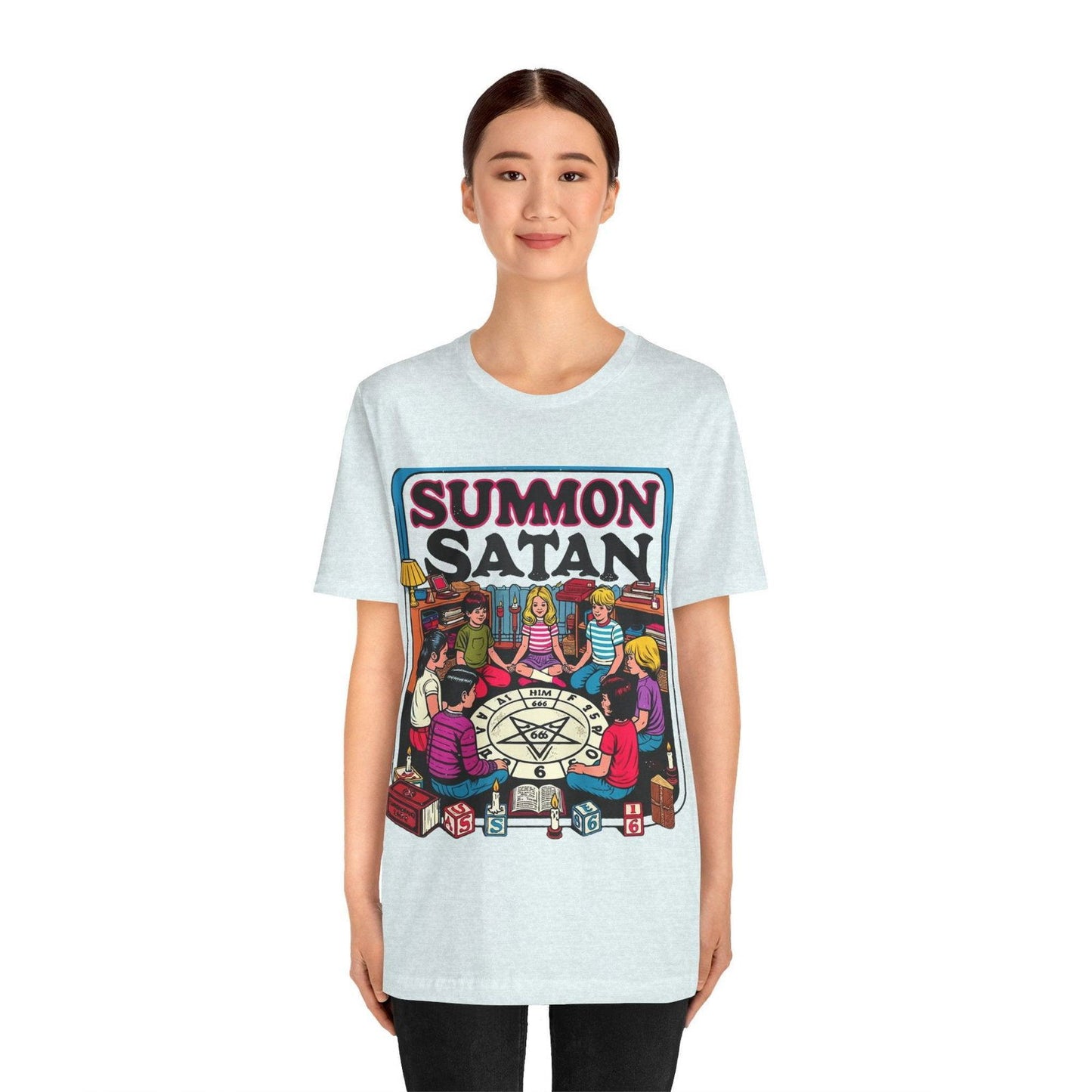 Dark Humor Shirt - "Summon Satan" Funny T Shirt - Text Tease