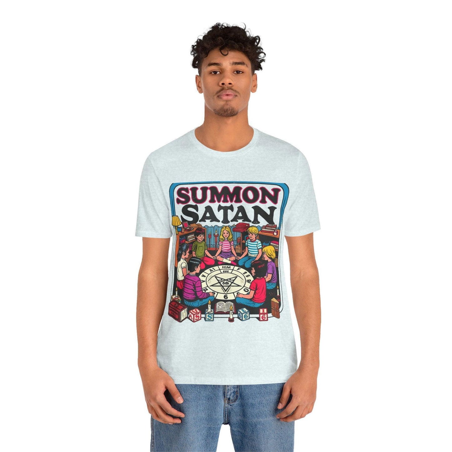 Dark Humor Shirt - "Summon Satan" Funny T Shirt - Text Tease
