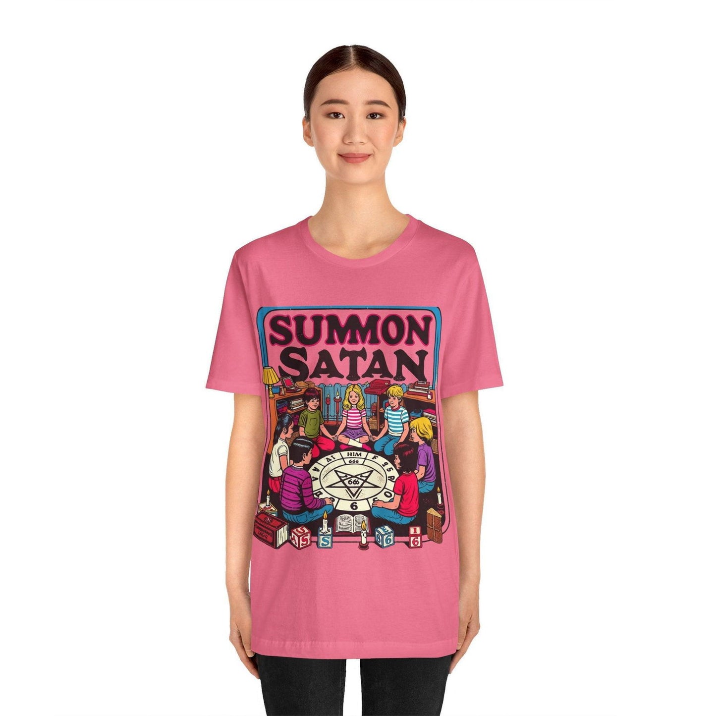 Dark Humor Shirt - "Summon Satan" Funny T Shirt - Text Tease