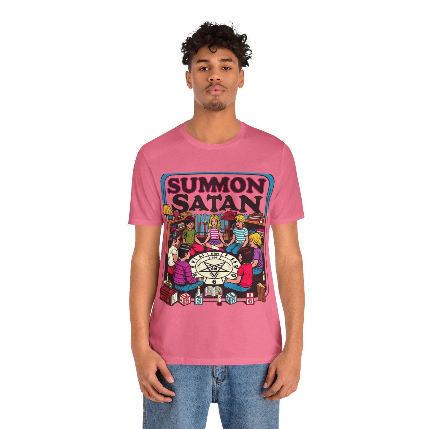 Dark Humor Shirt - "Summon Satan" Funny T Shirt - Text Tease