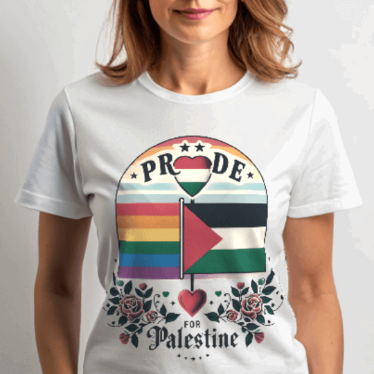 Free Palestine LGBTQ Pride Shirt - Stand for Equality - Text Tease