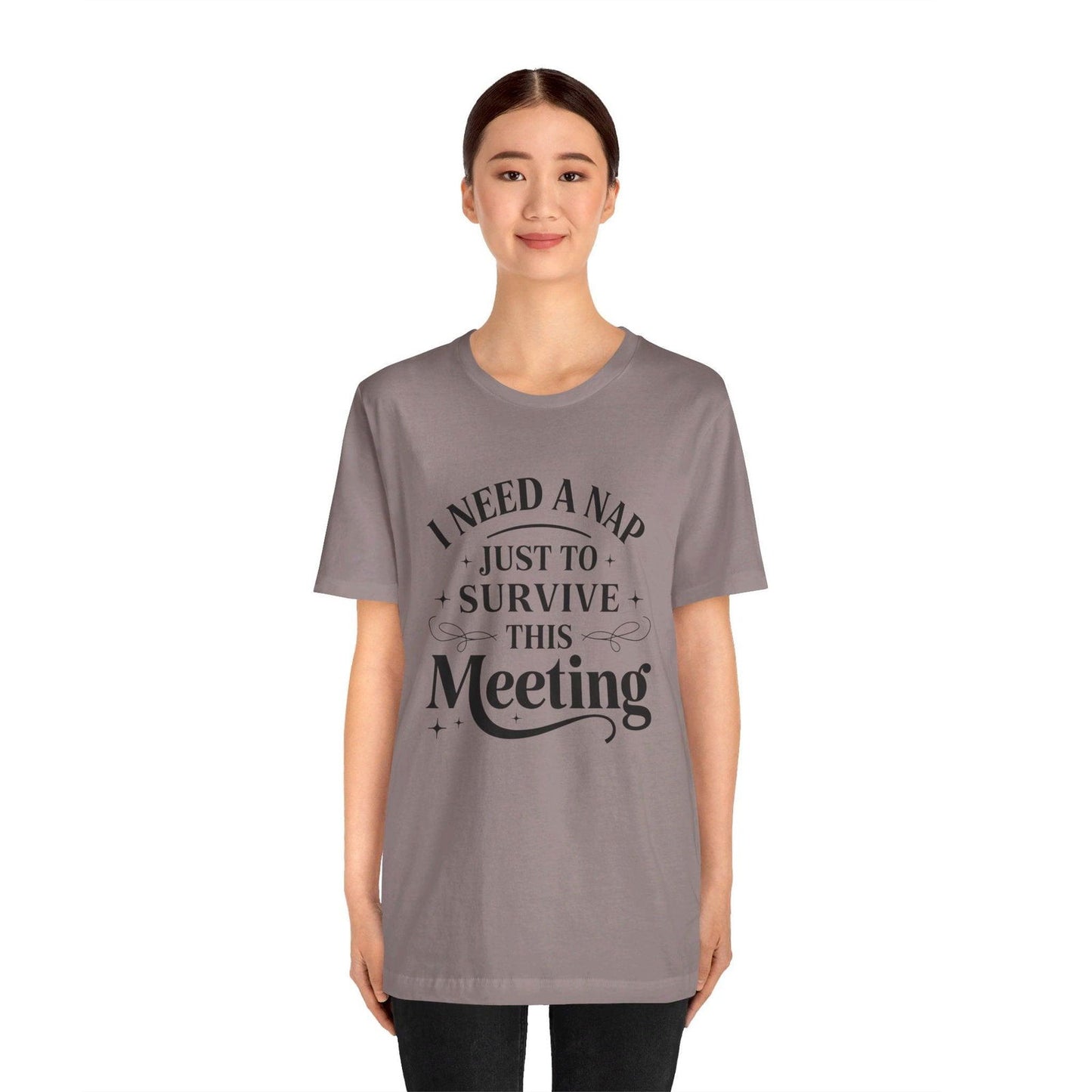 Funny Work T Shirt - "I Need a Nap" Zoom Humor Tee - Text Tease