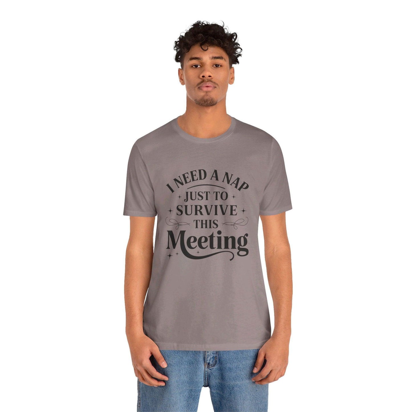 Funny Work T Shirt - "I Need a Nap" Zoom Humor Tee - Text Tease