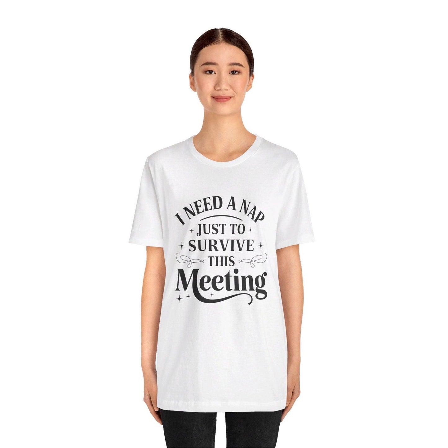 Funny Work T Shirt - "I Need a Nap" Zoom Humor Tee - Text Tease