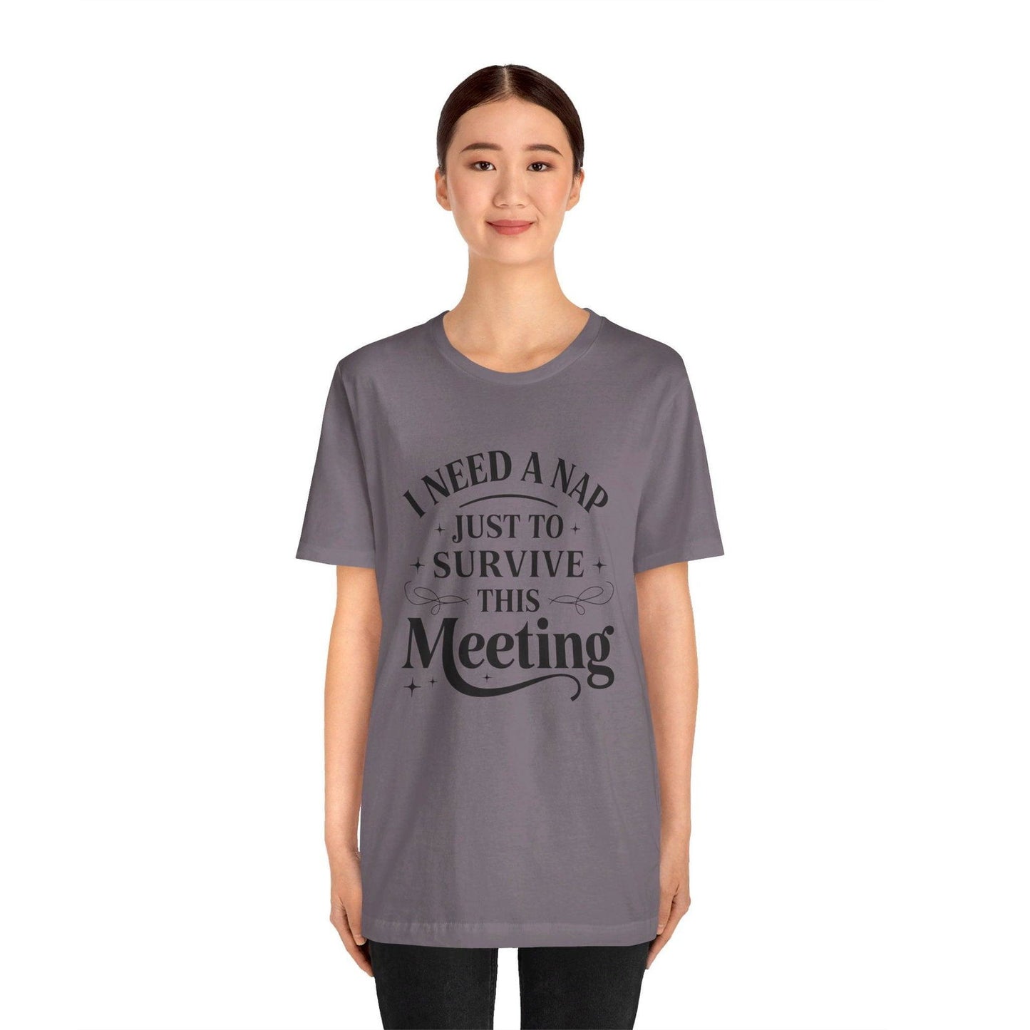 Funny Work T Shirt - "I Need a Nap" Zoom Humor Tee - Text Tease