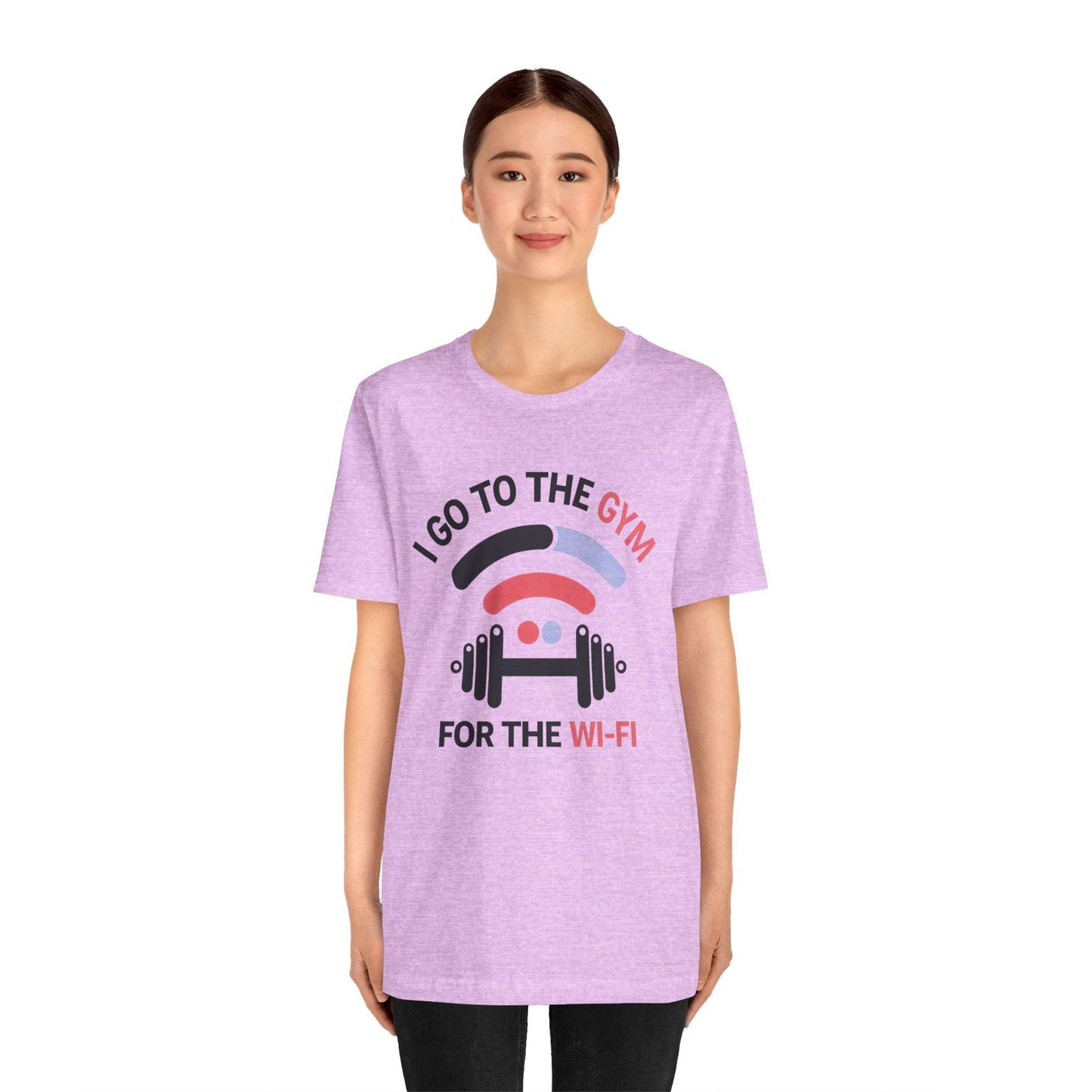Gym Humor Shirt - "I Go to the Gym for the Wi-Fi" - Text Tease