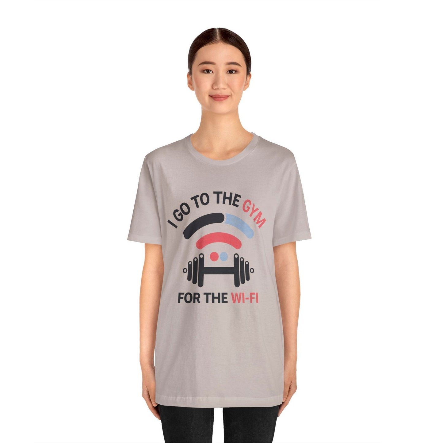 Gym Humor Shirt - "I Go to the Gym for the Wi-Fi" - Text Tease