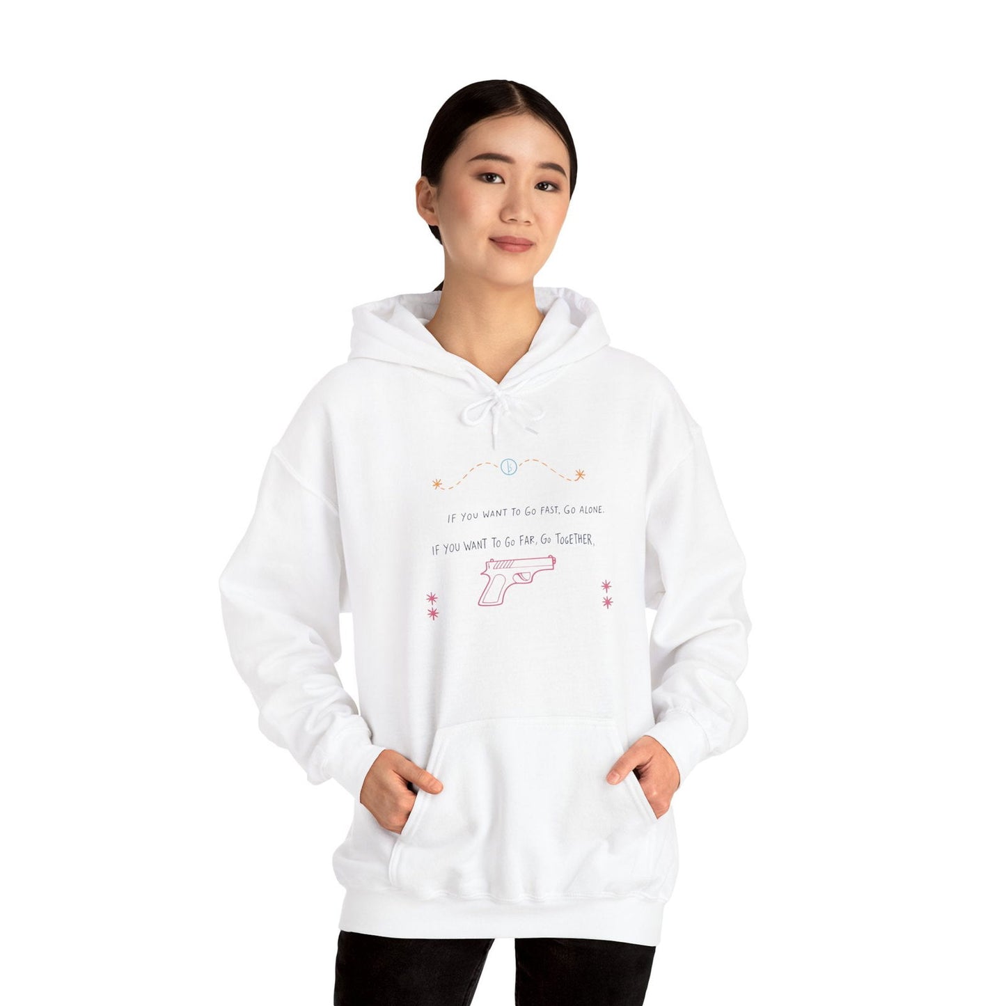 If you want to go fast go alone hoodie with ironic quote for introverts feeling disconnected.