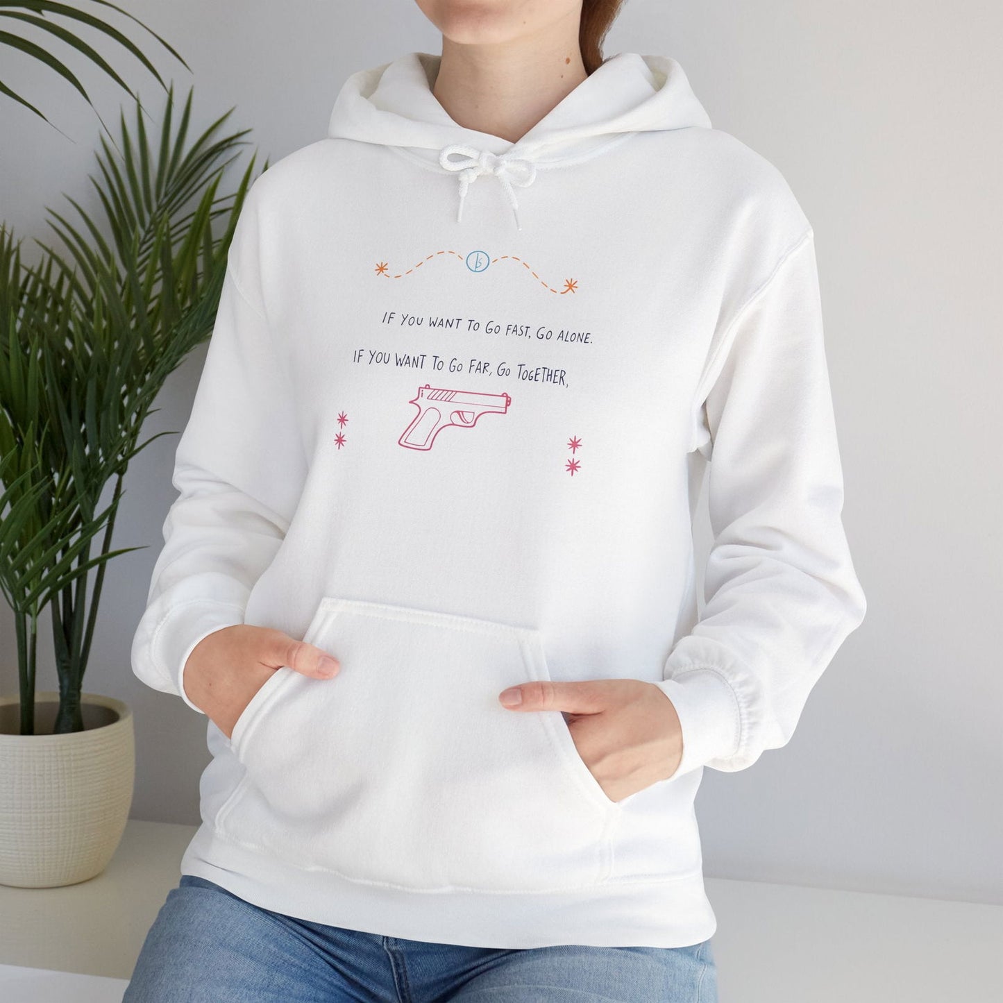 If you want to go fast go alone hoodie with ironic quote for introverts feeling disconnected.