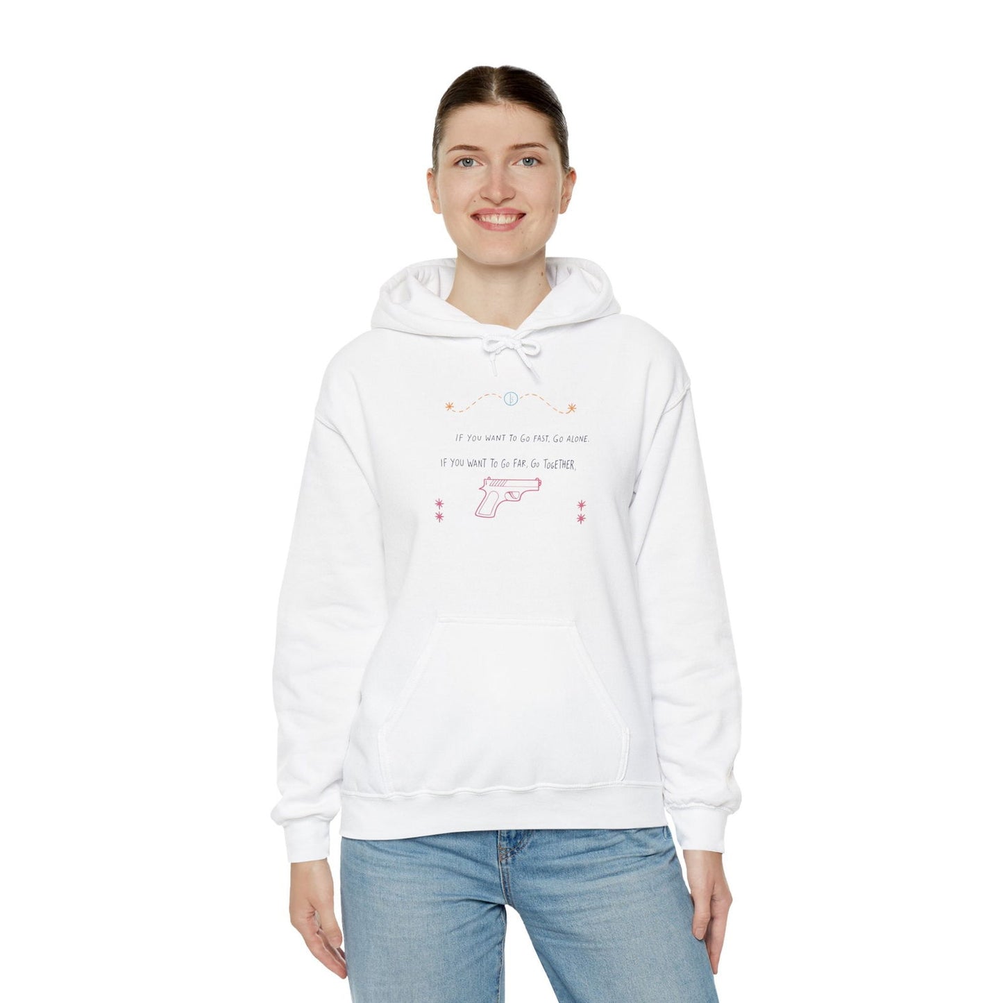 If you want to go fast go alone hoodie with ironic quote for introverts feeling disconnected.