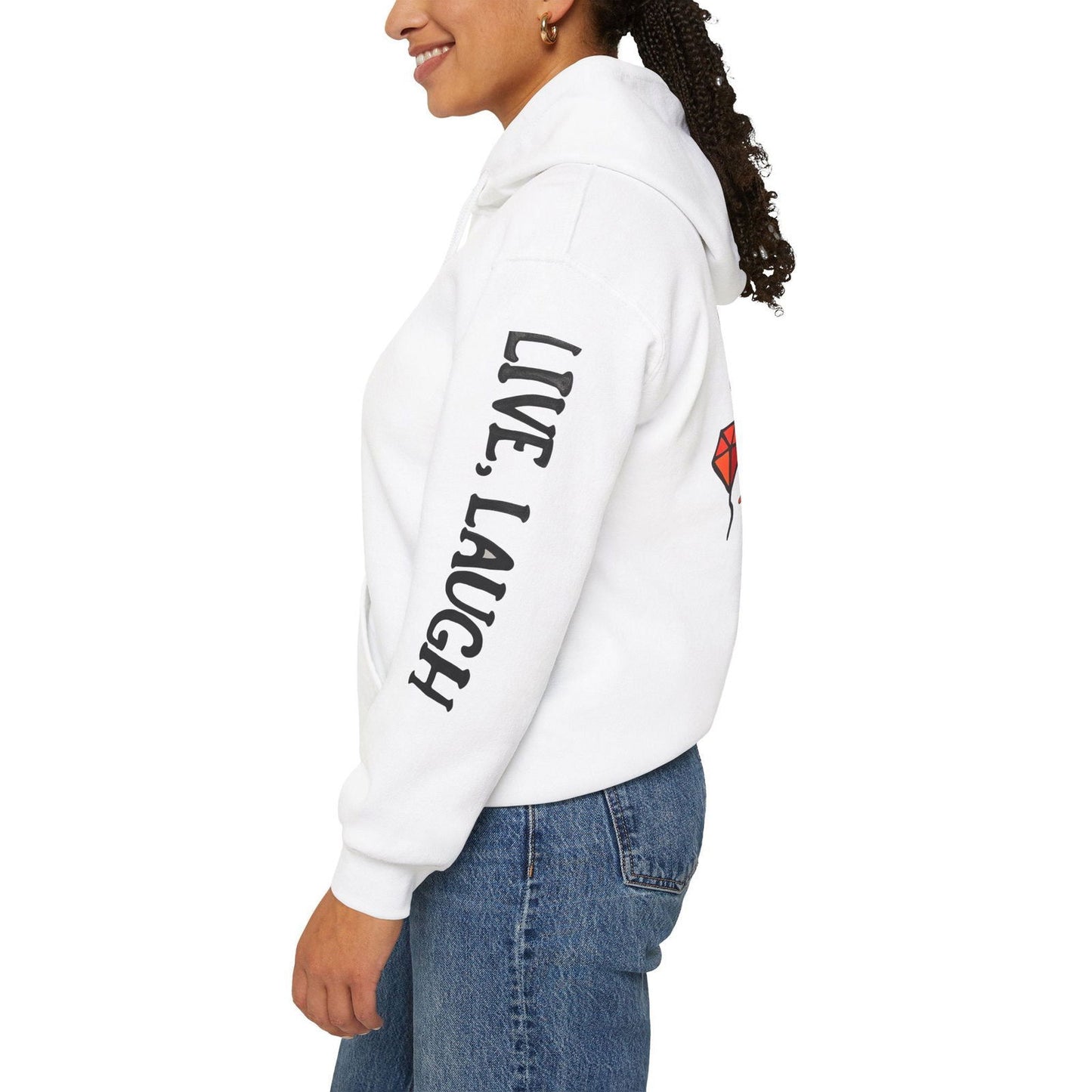 Live. Laugh. Overthink. Hooded Sweatshirt - Text Tease