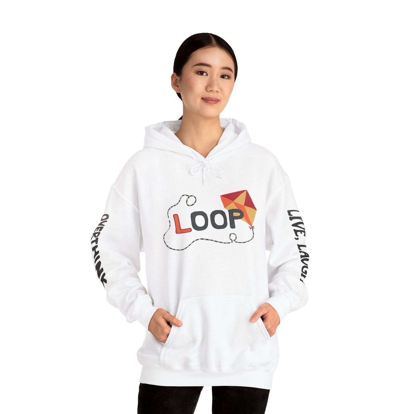 Live. Laugh. Overthink. Hooded Sweatshirt - Text Tease