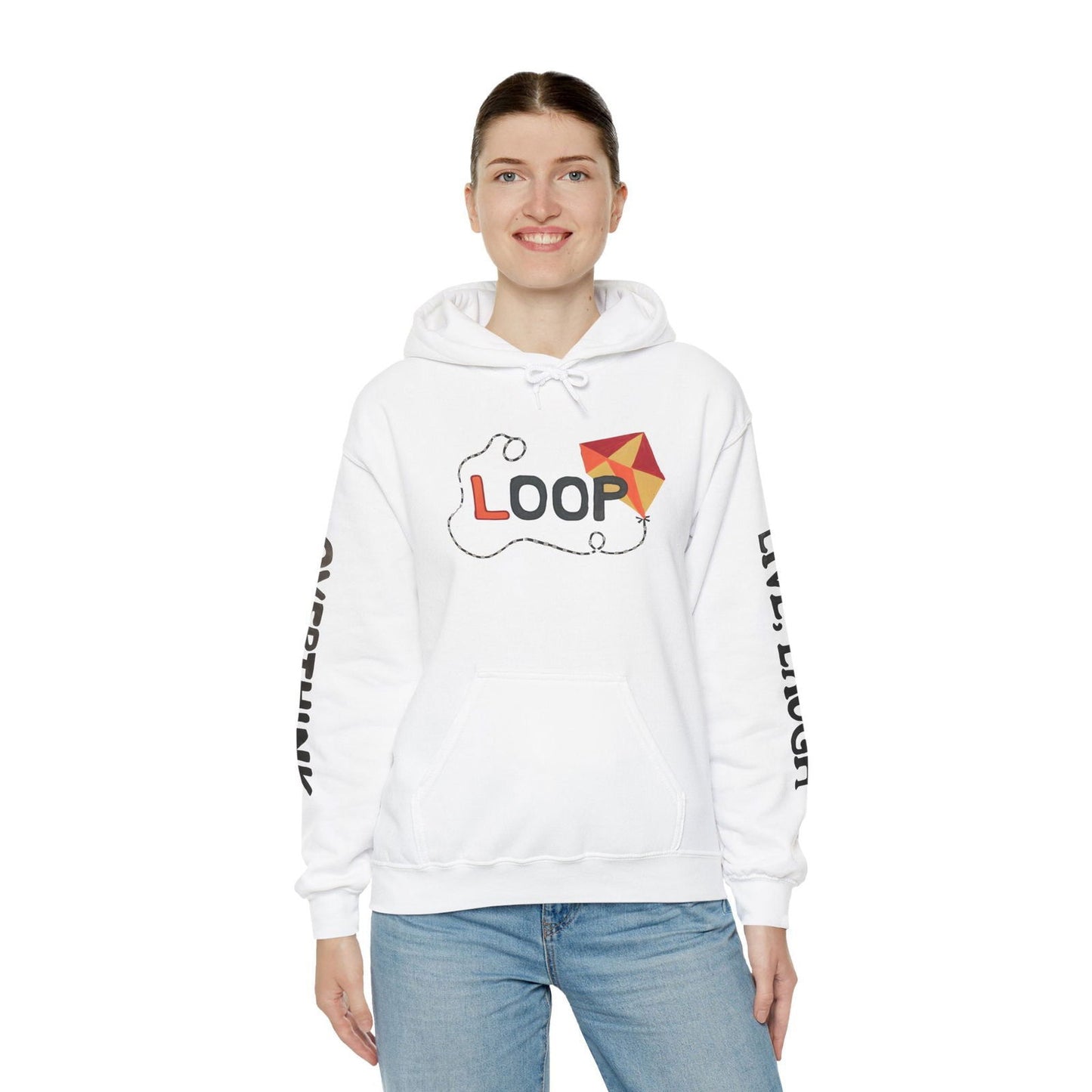 Live. Laugh. Overthink. Hooded Sweatshirt - Text Tease