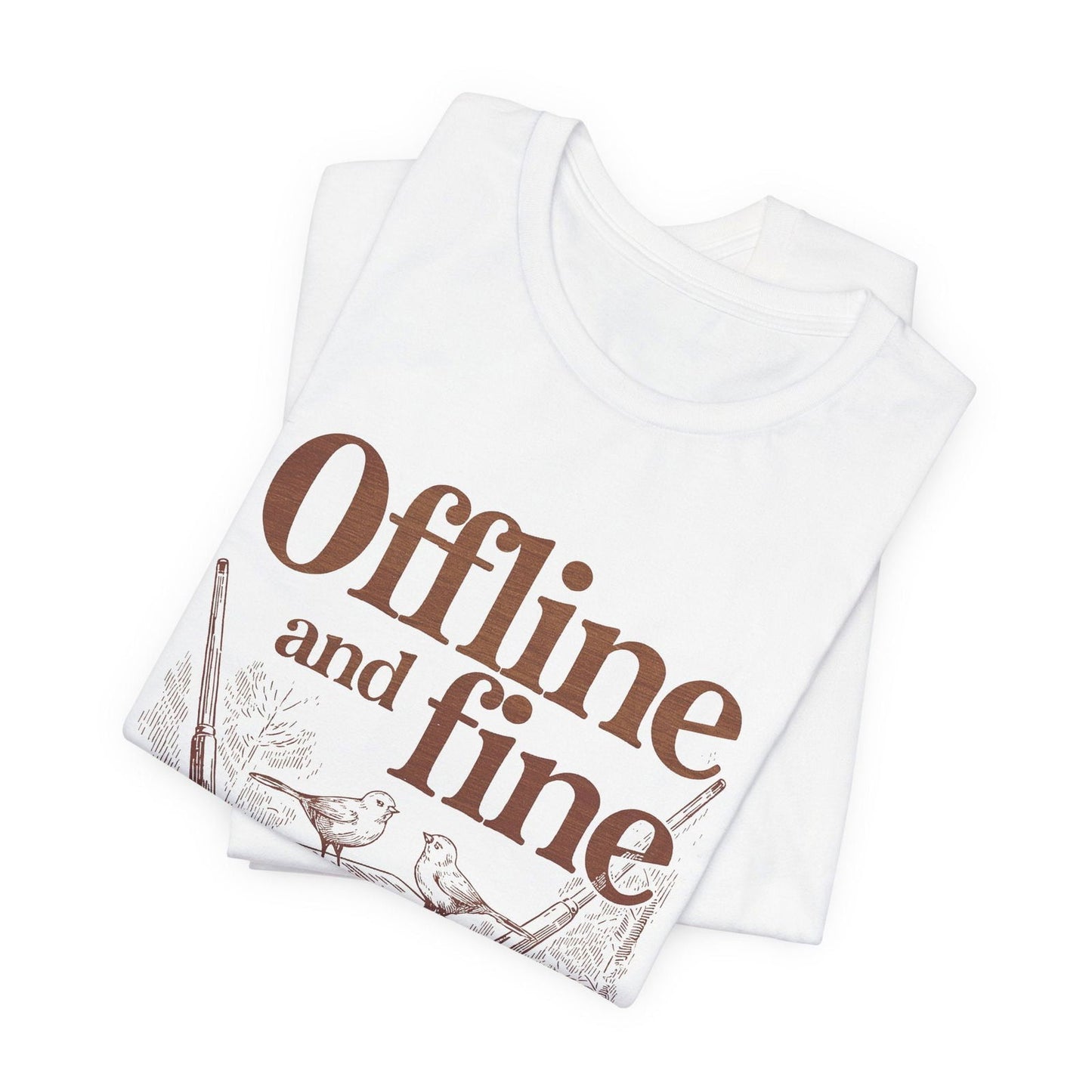 Digital detox vacation tee with subtle humor for FOMO-prone introverts