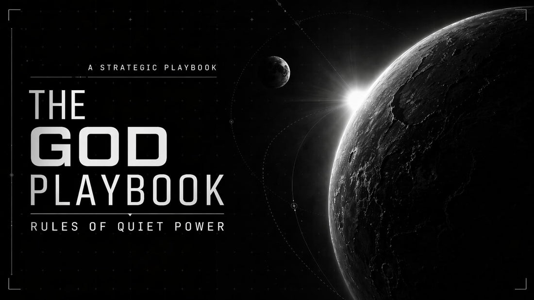 Dark unknown planet with hidden sun rising behind it for The God Playbook quiet power strategy article