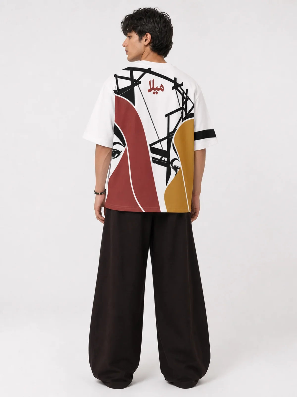 Mela Punjabi cinema oversized T-shirt, men's back view