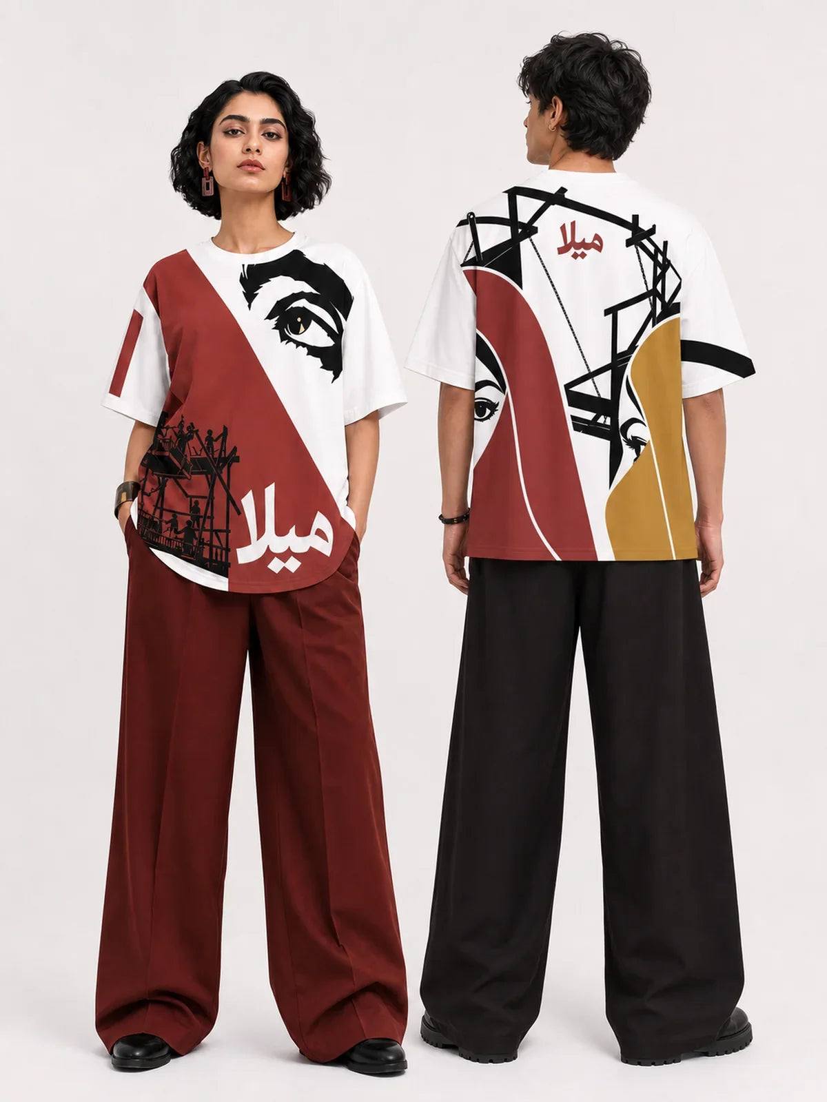 Mela oversized T-shirt front and back streetwear styling