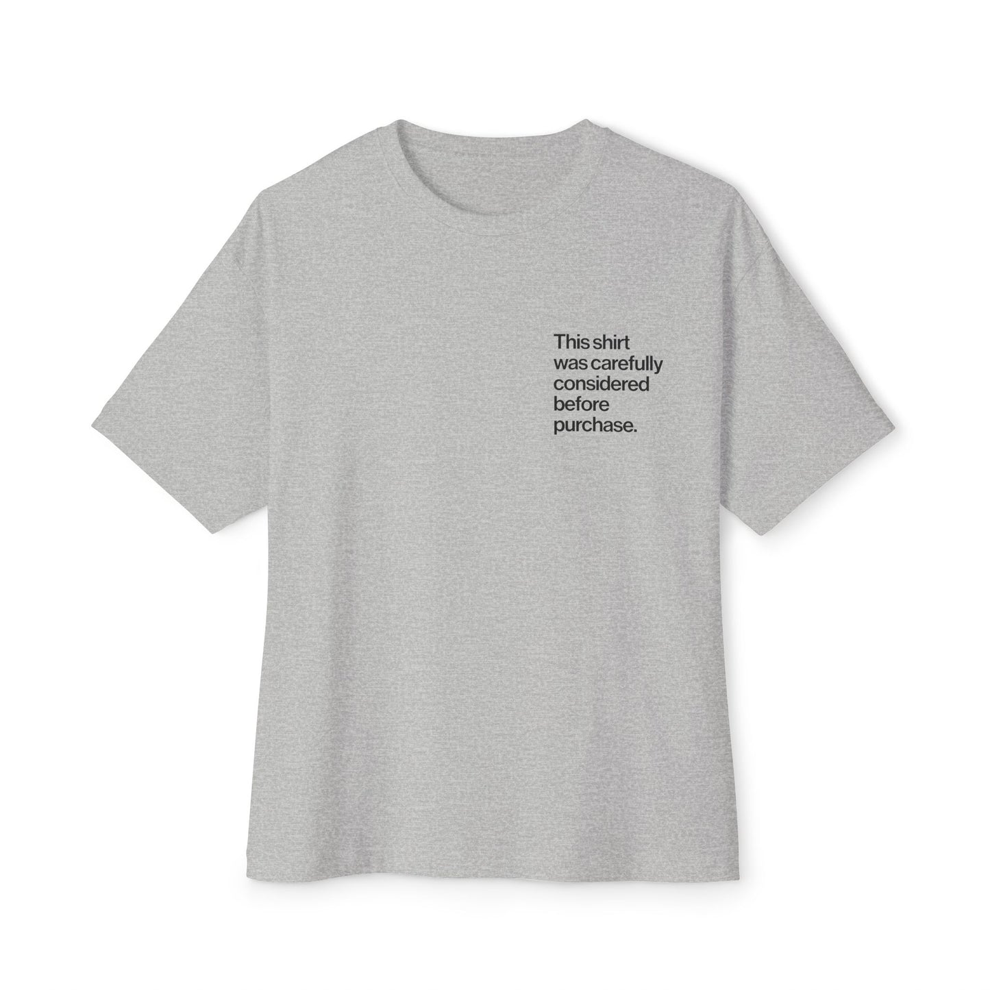 Gray Introvert T Shirt with minimalist Helvetica left-chest text, subtle design for quiet humor