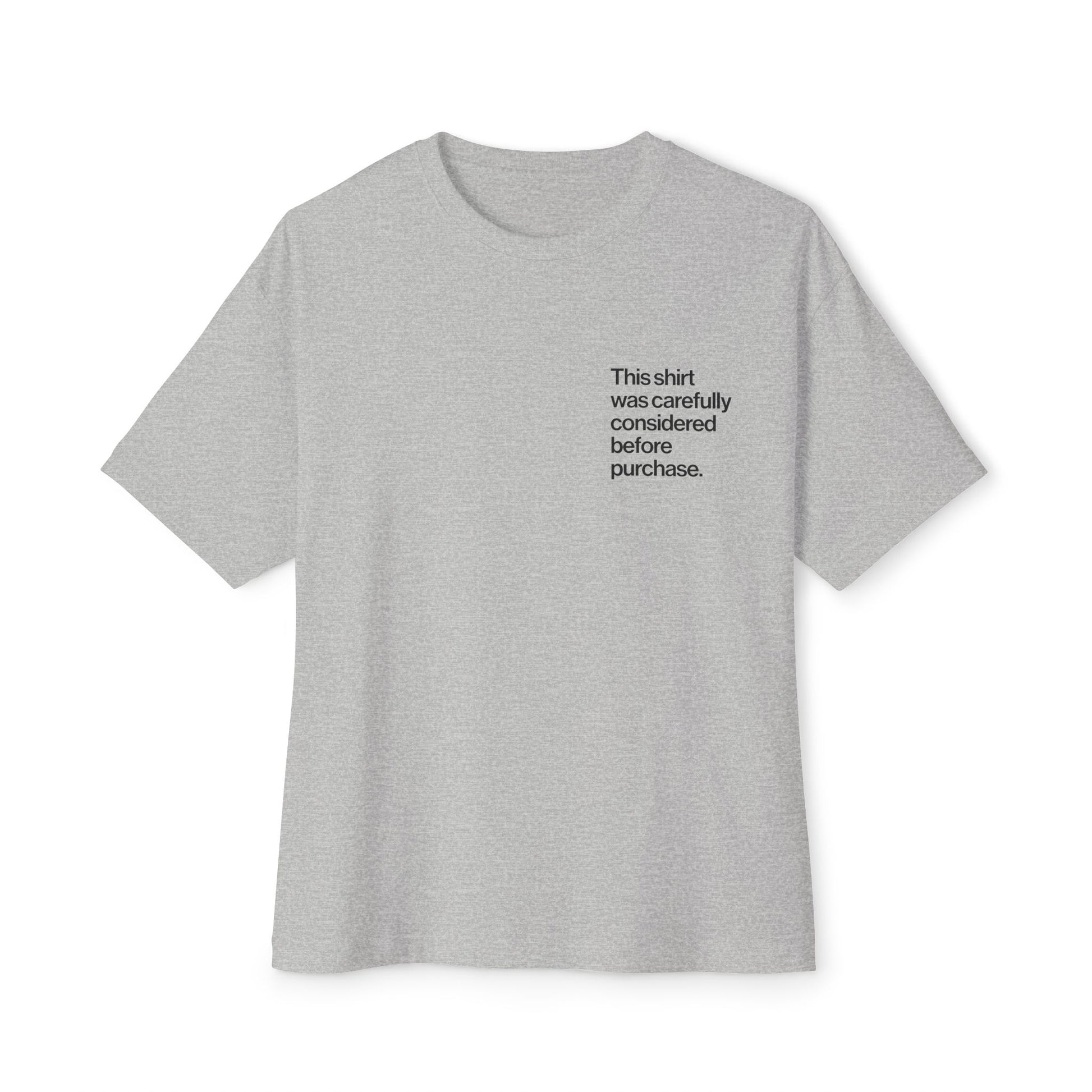 Gray Introvert T Shirt with minimalist Helvetica left-chest text, subtle design for quiet humor