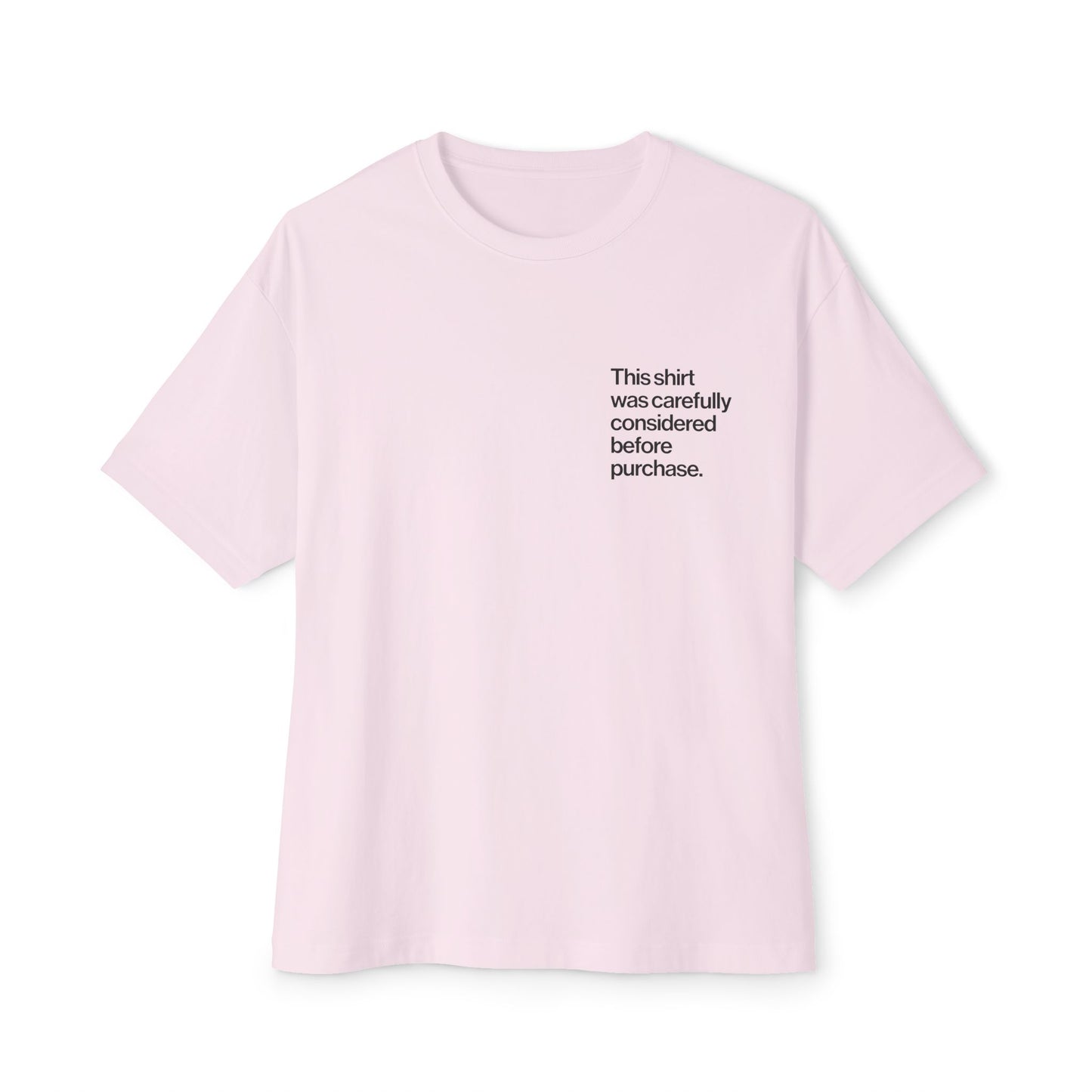 Pink Introvert T Shirt with minimalist Helvetica left-chest text, subtle design for quiet humor