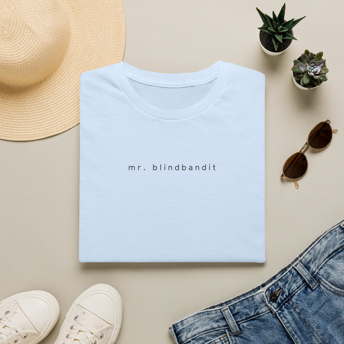 Mr. Blindbandit light blue Softstyle graphic T-shirt, Gildan 64000 — product gallery image 5