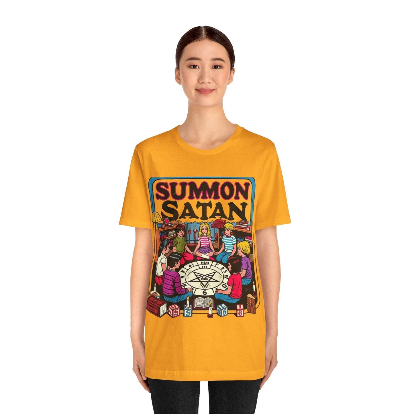 Summon Satan Retro Twist Tee - Text Tease