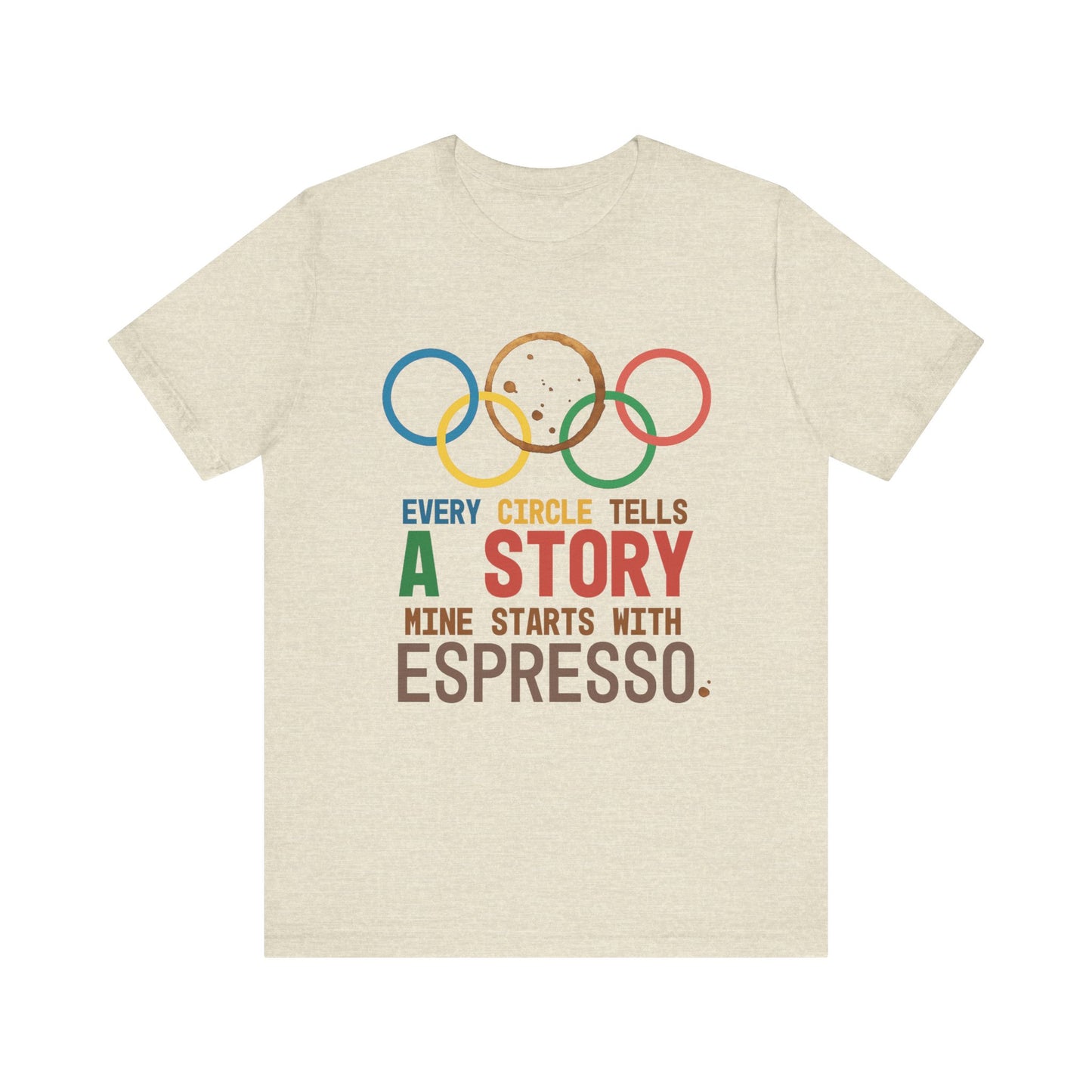 coffee t shirt with coffee ring Olympics coffee humor for introverts and coffee runner vibes