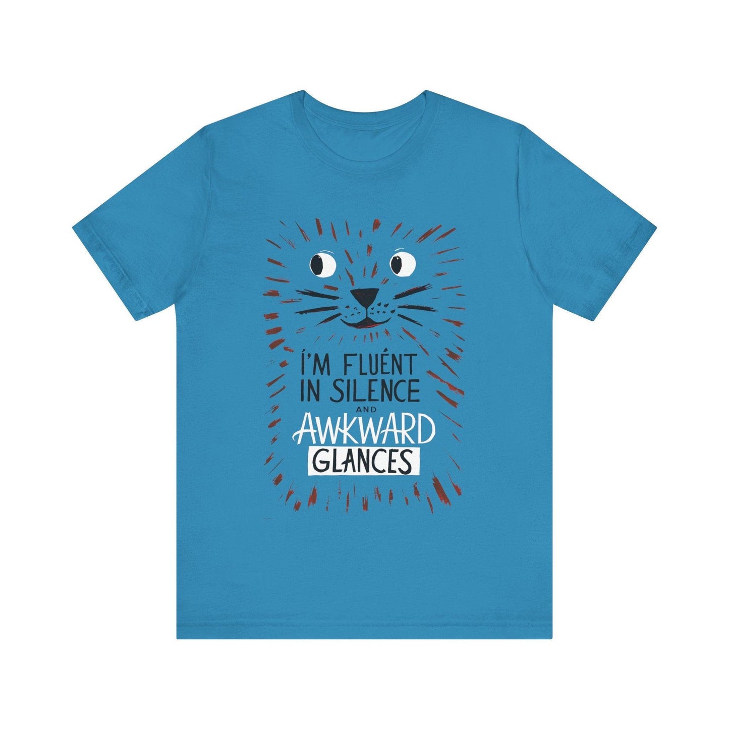 Funny Cat Shirt - Fluent in Silence t shirt - Text Tease