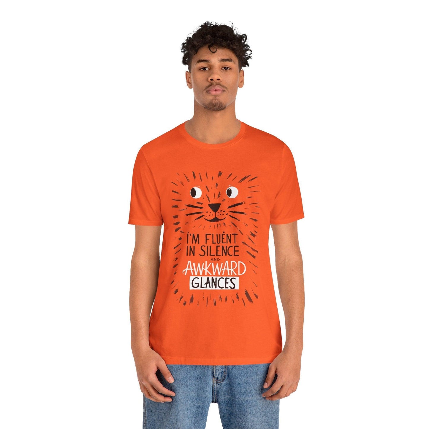 Funny Cat Shirt - Fluent in Silence t shirt - Text Tease