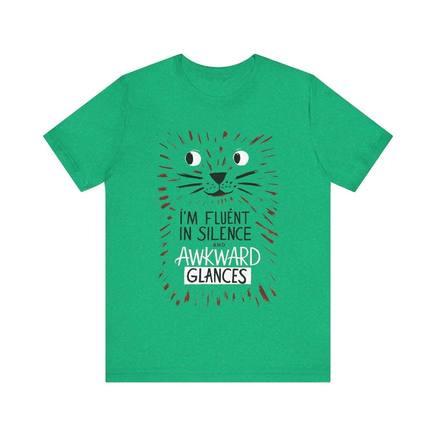 Funny Cat Shirt - Fluent in Silence t shirt - Text Tease