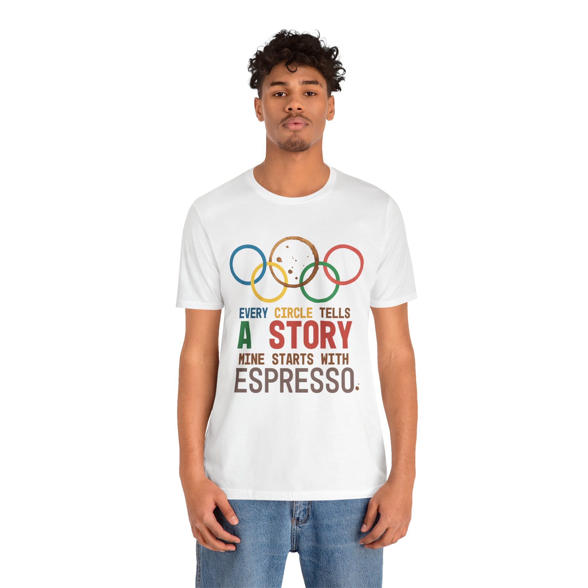 coffee t shirt with coffee ring Olympics coffee humor for introverts and coffee runner vibes